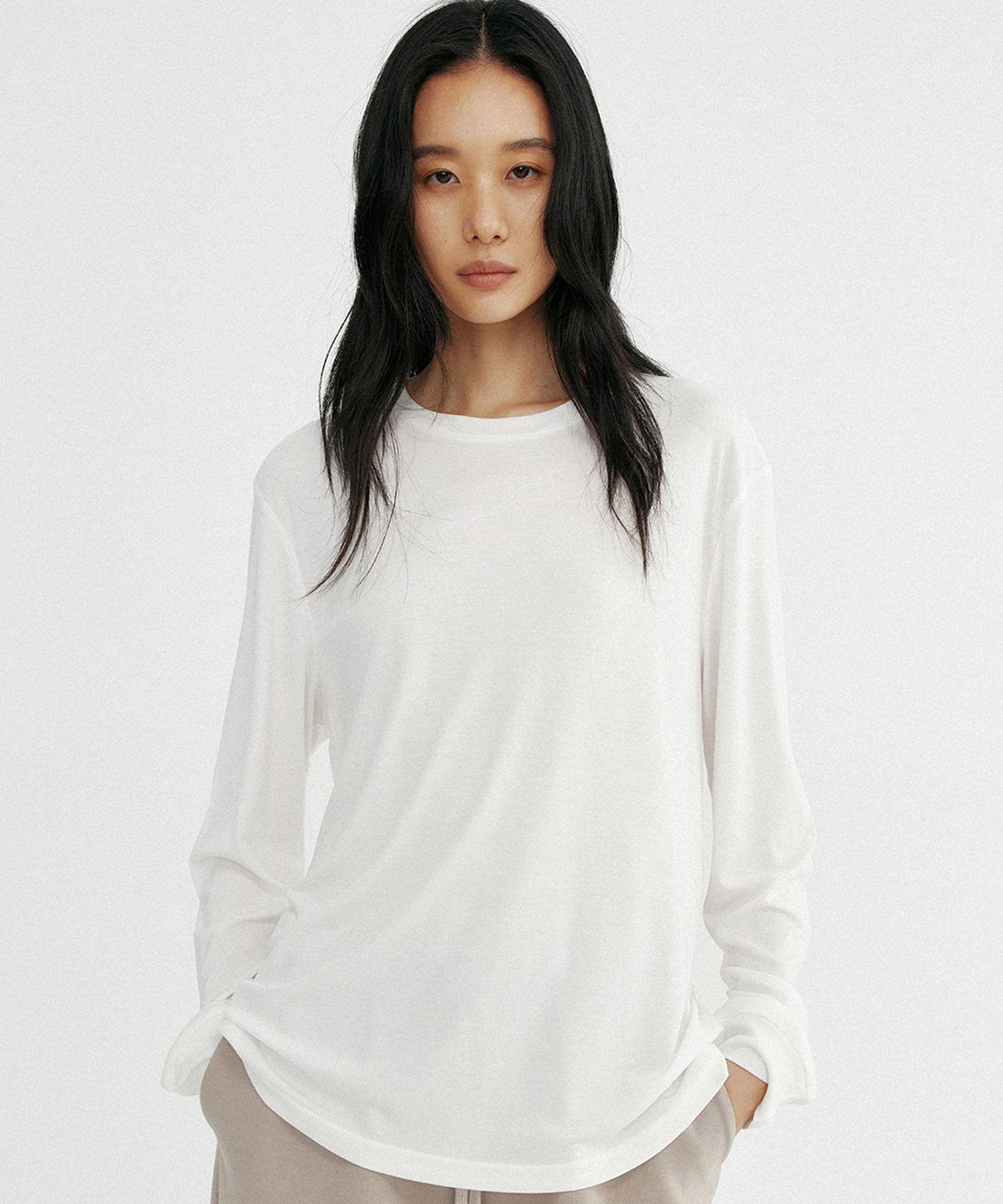 【12月上旬お届け予約商品】シルクタッチロングスリーブTシャツ