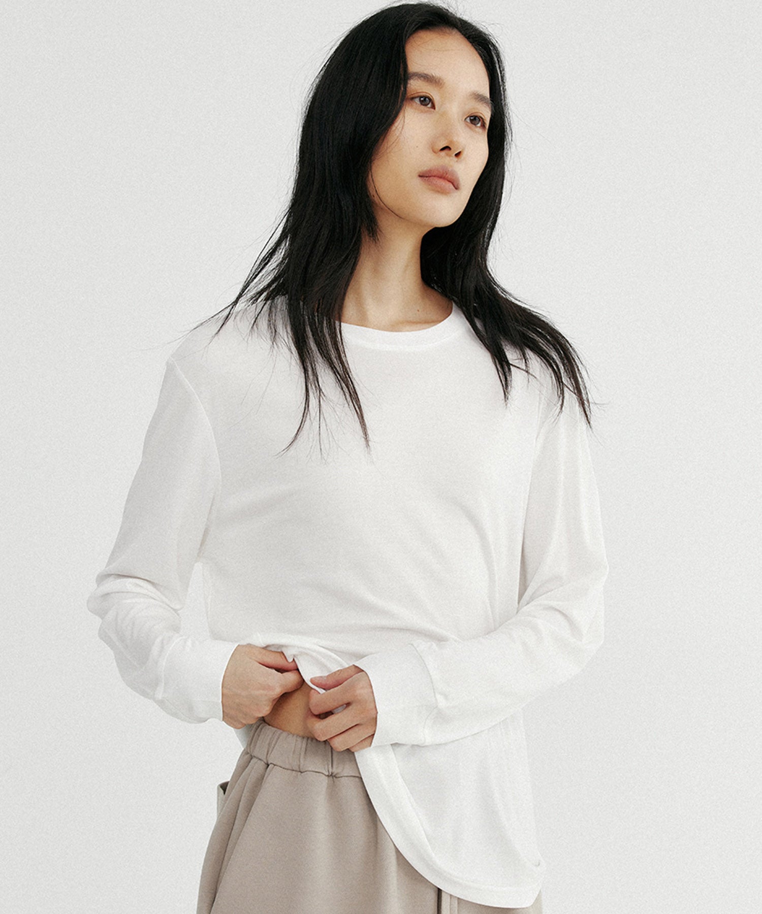 【12月上旬お届け予約商品】シルクタッチロングスリーブTシャツ