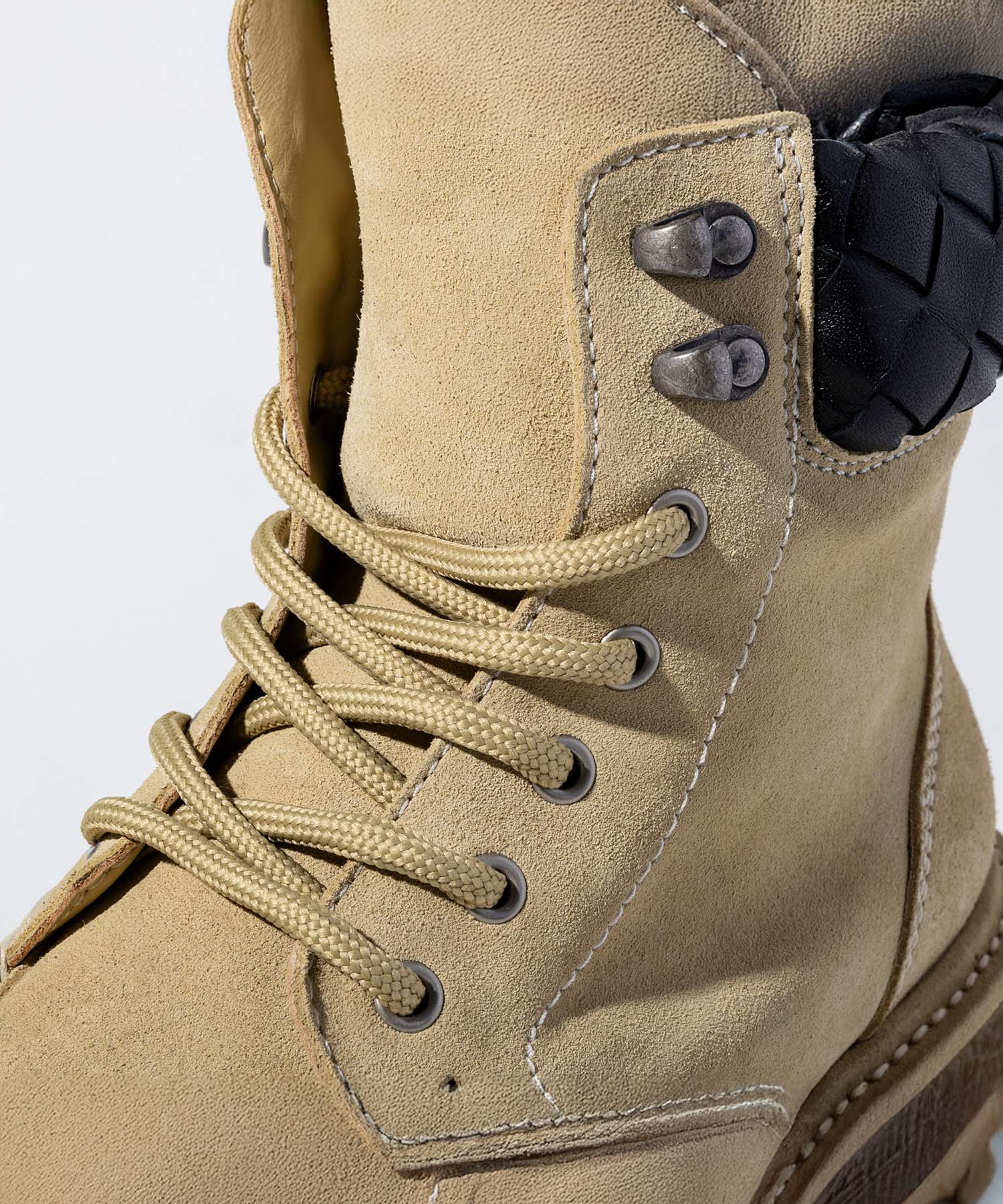 【12月上旬お届け予約商品】ソフトスエード レースアップブーツ