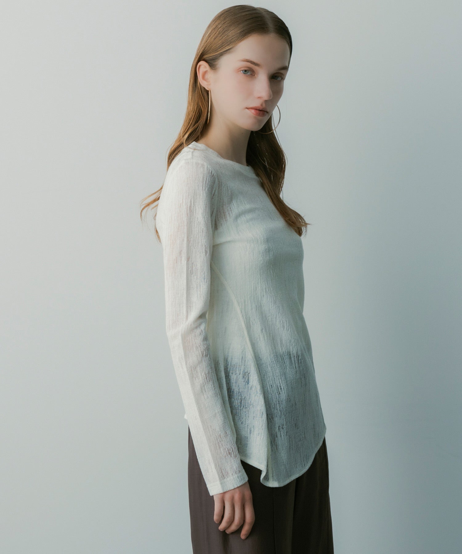 ウールブレンド シアートップス