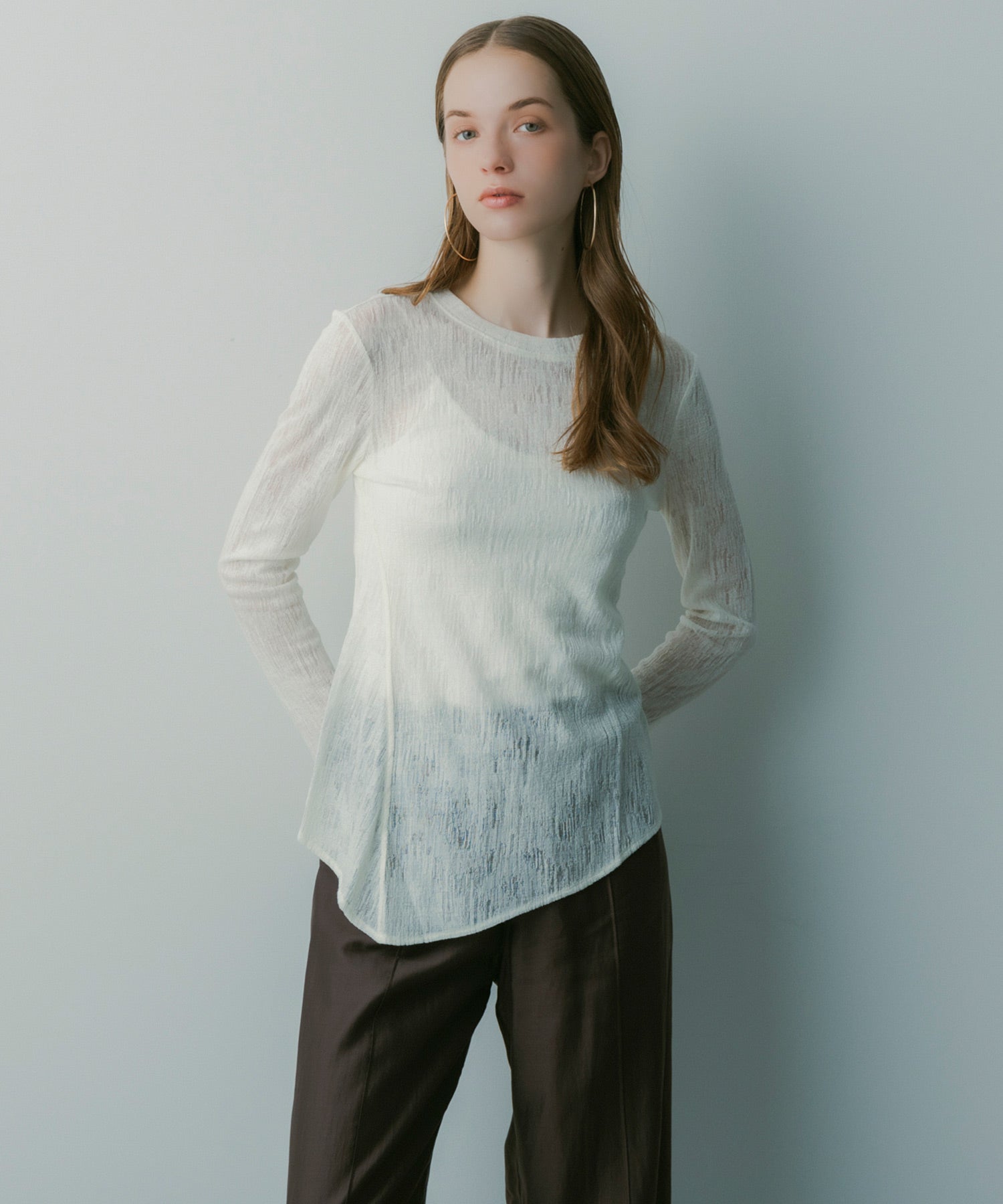 ウールブレンド シアートップス