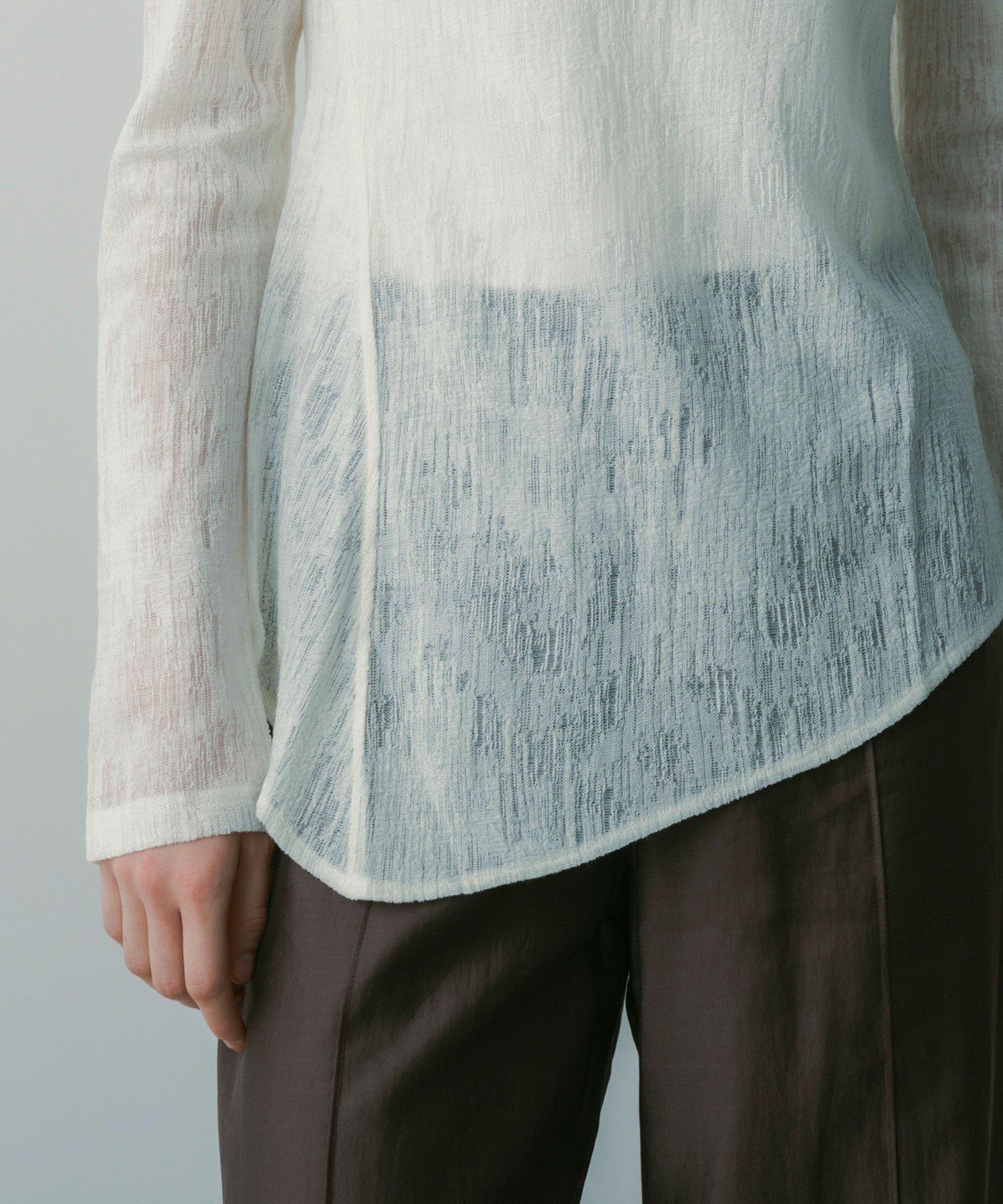 ウールブレンド シアートップス