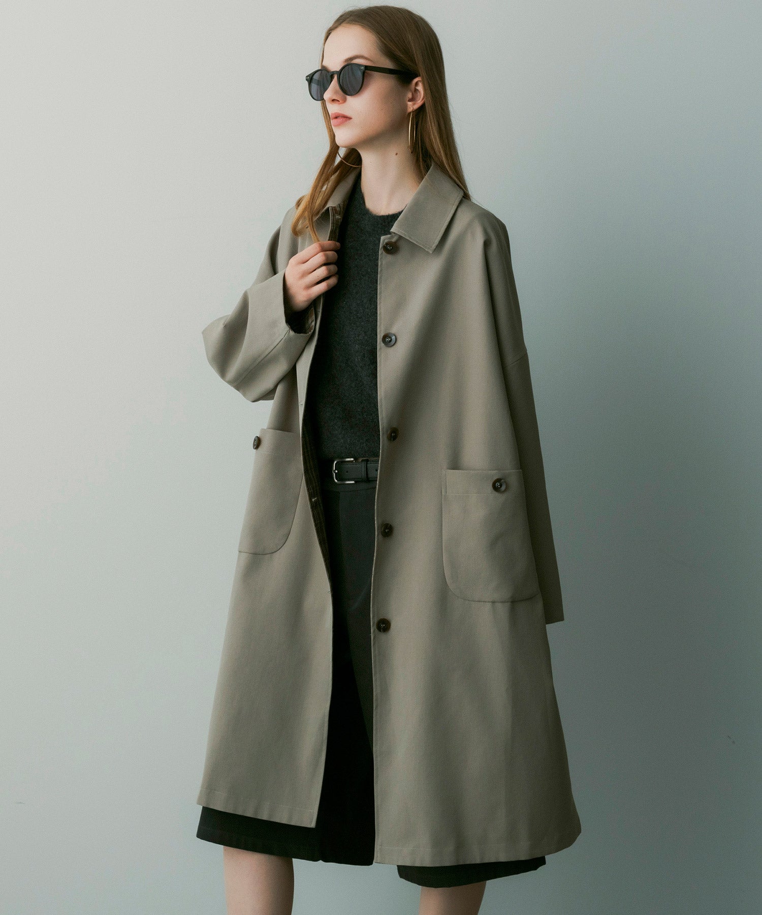 【12月中旬お届け予約商品】ステンカラーオーバーサイズコート