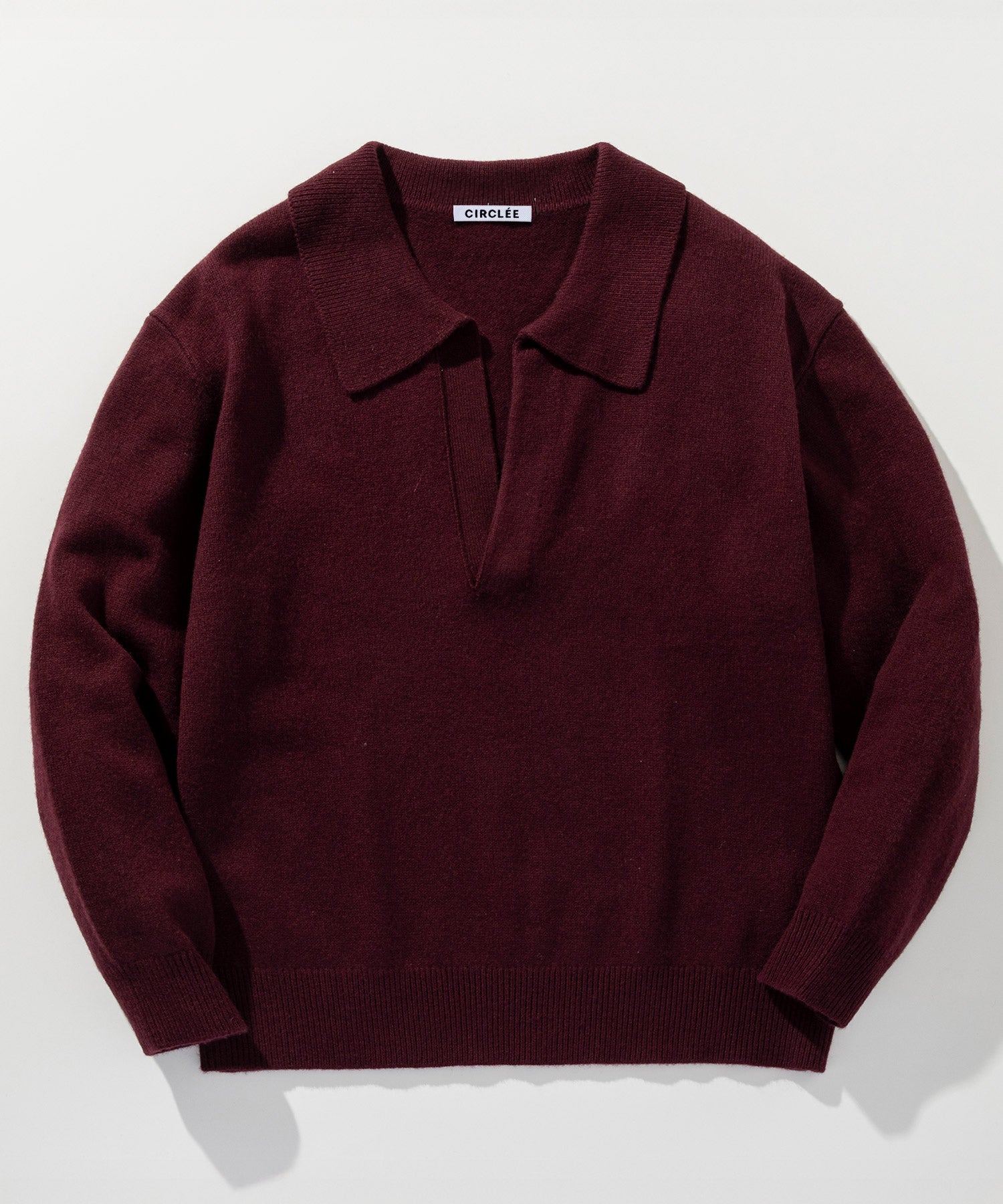 ウールブレンド Vネック ニットポロ