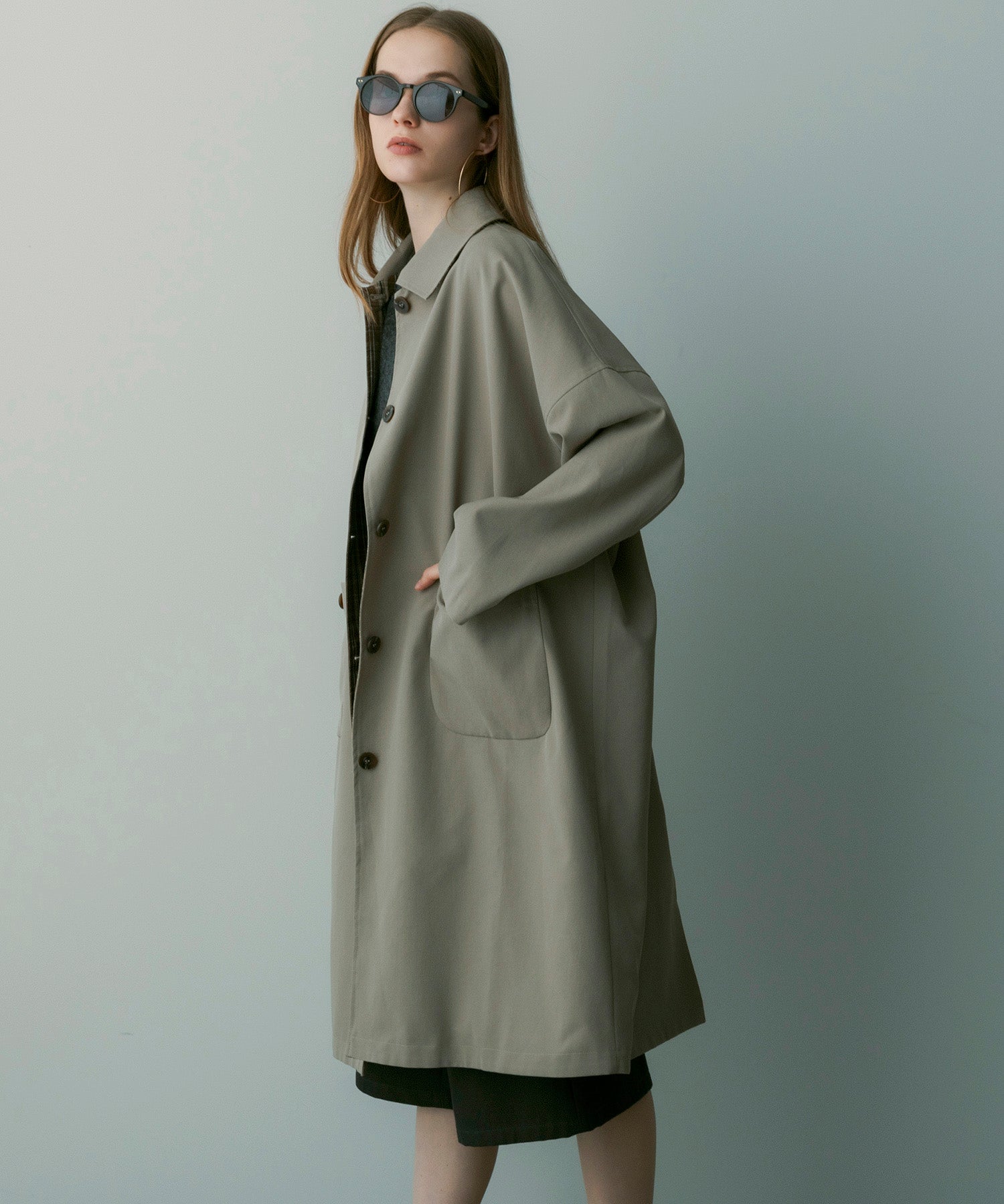 【12月中旬お届け予約商品】ステンカラーオーバーサイズコート