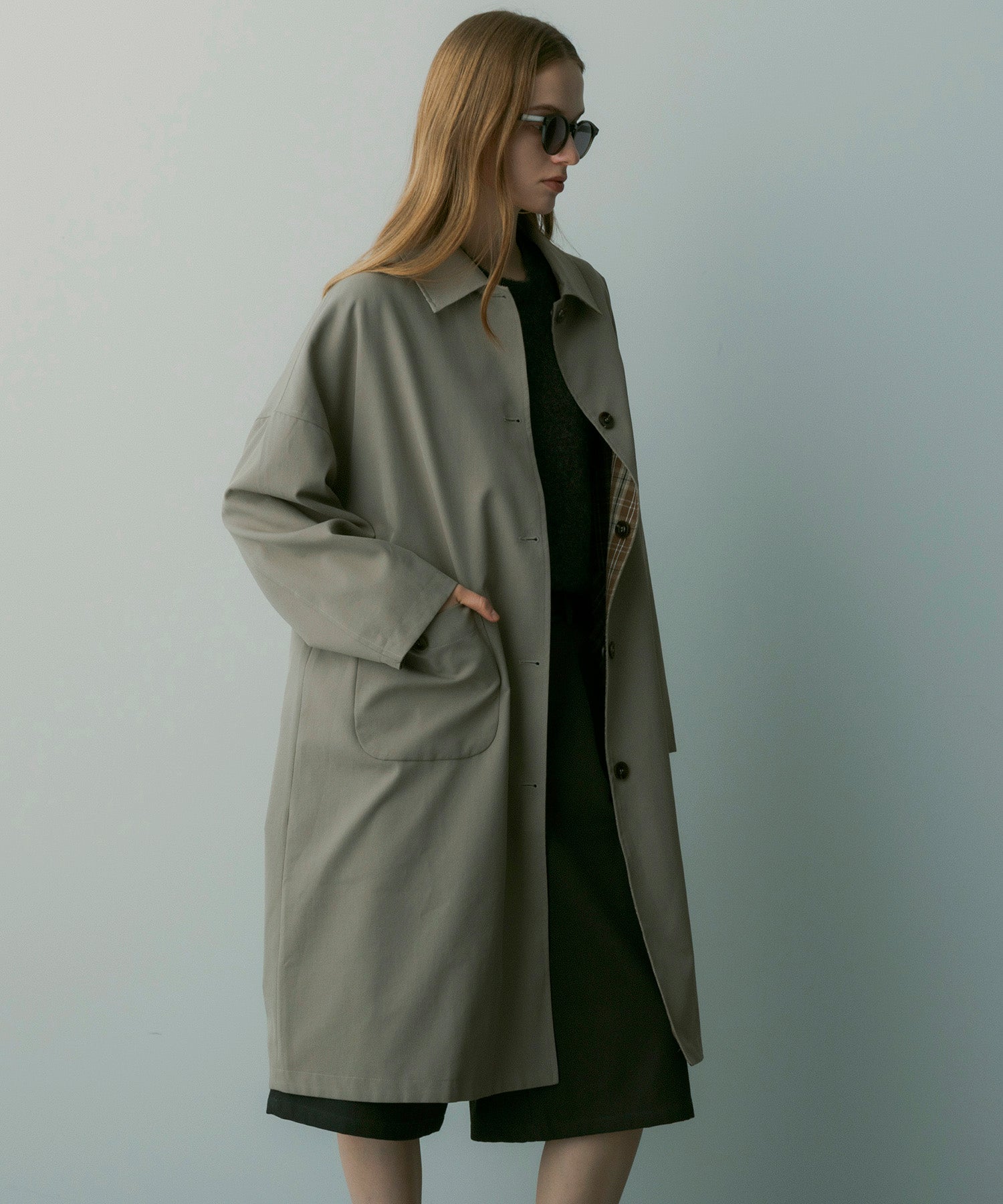 【12月中旬お届け予約商品】ステンカラーオーバーサイズコート