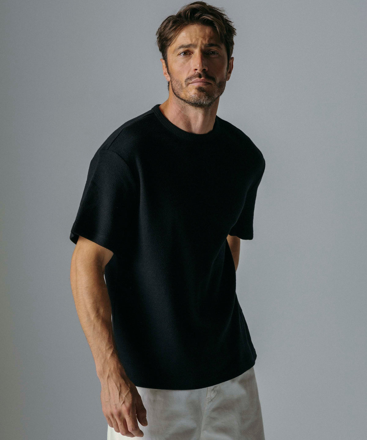 ウールブレンド クルーネックTシャツ