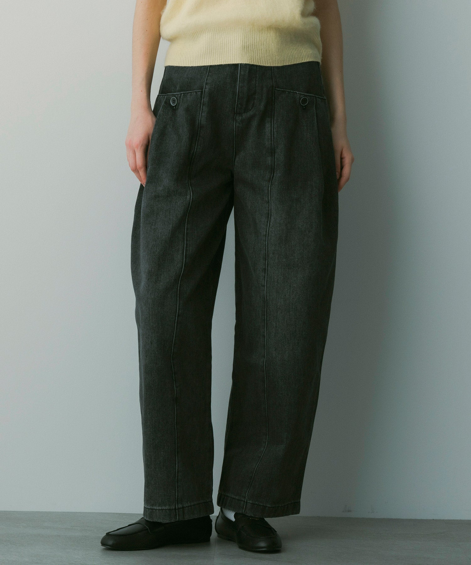 【12月中旬お届け予約商品】ヴィンテージウォッシュデニムパンツ