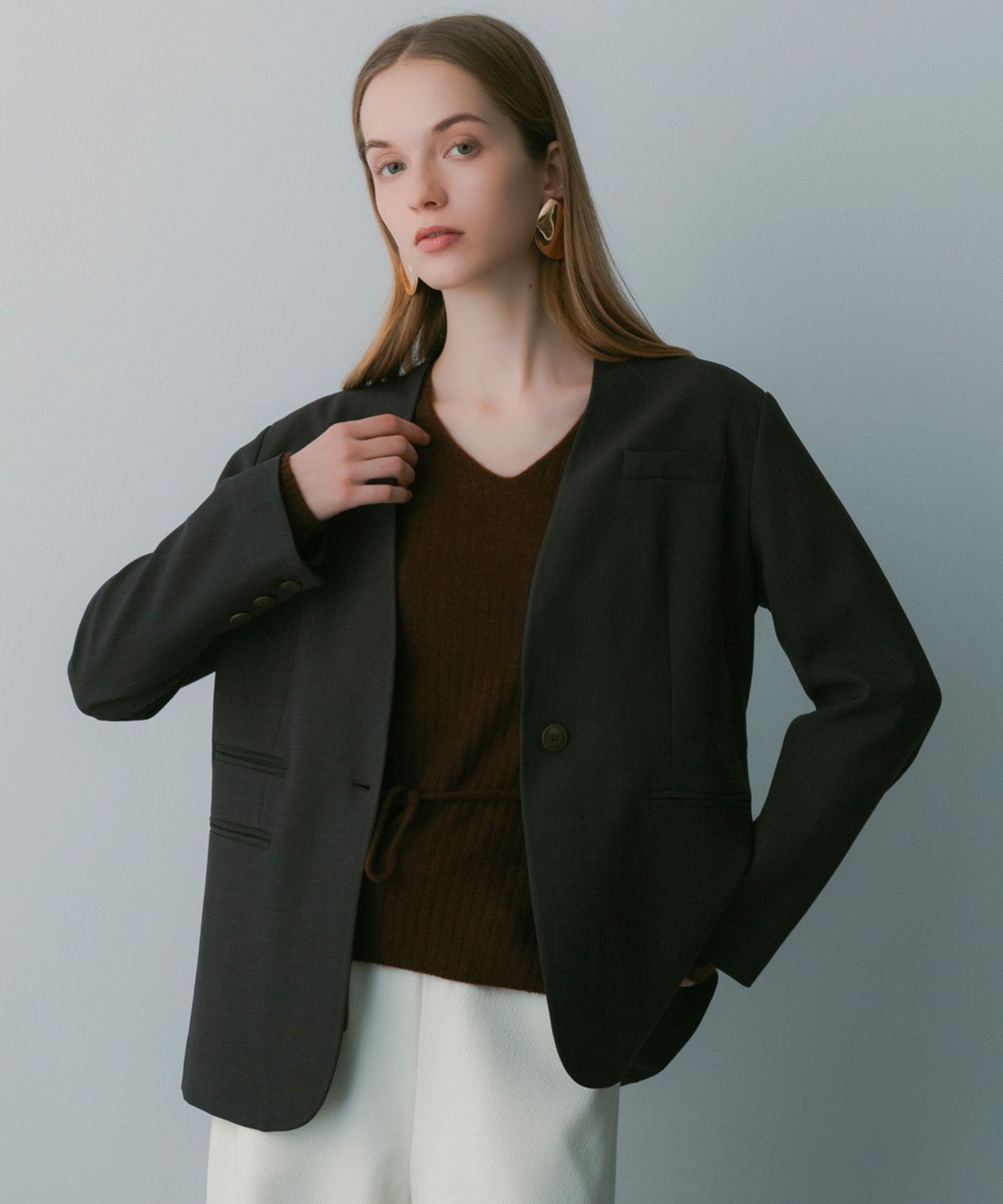 【3月中旬お届け予約商品】ノーカラージャケット