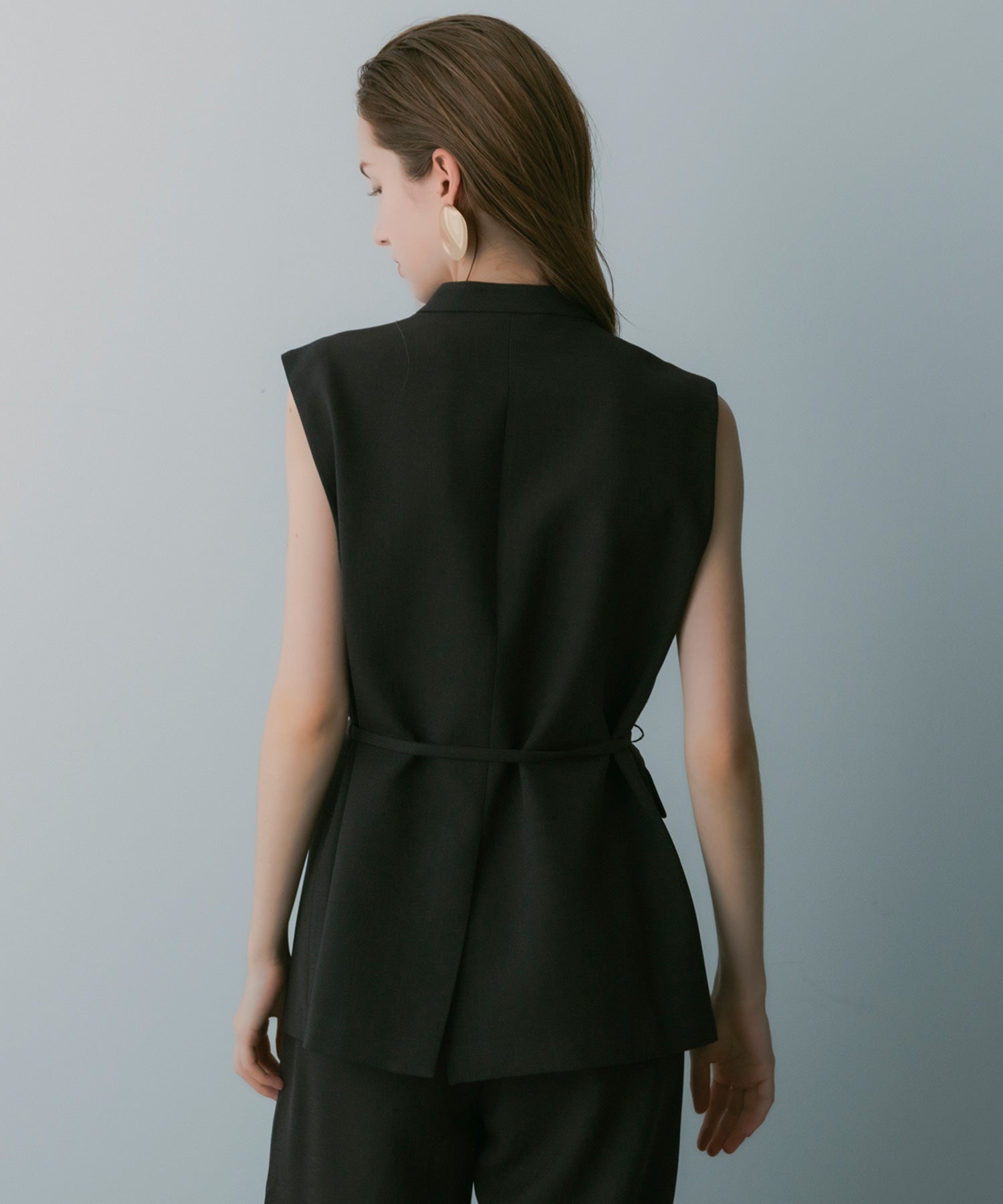 【3月中旬お届け予約商品】スタンドカラー ジレ