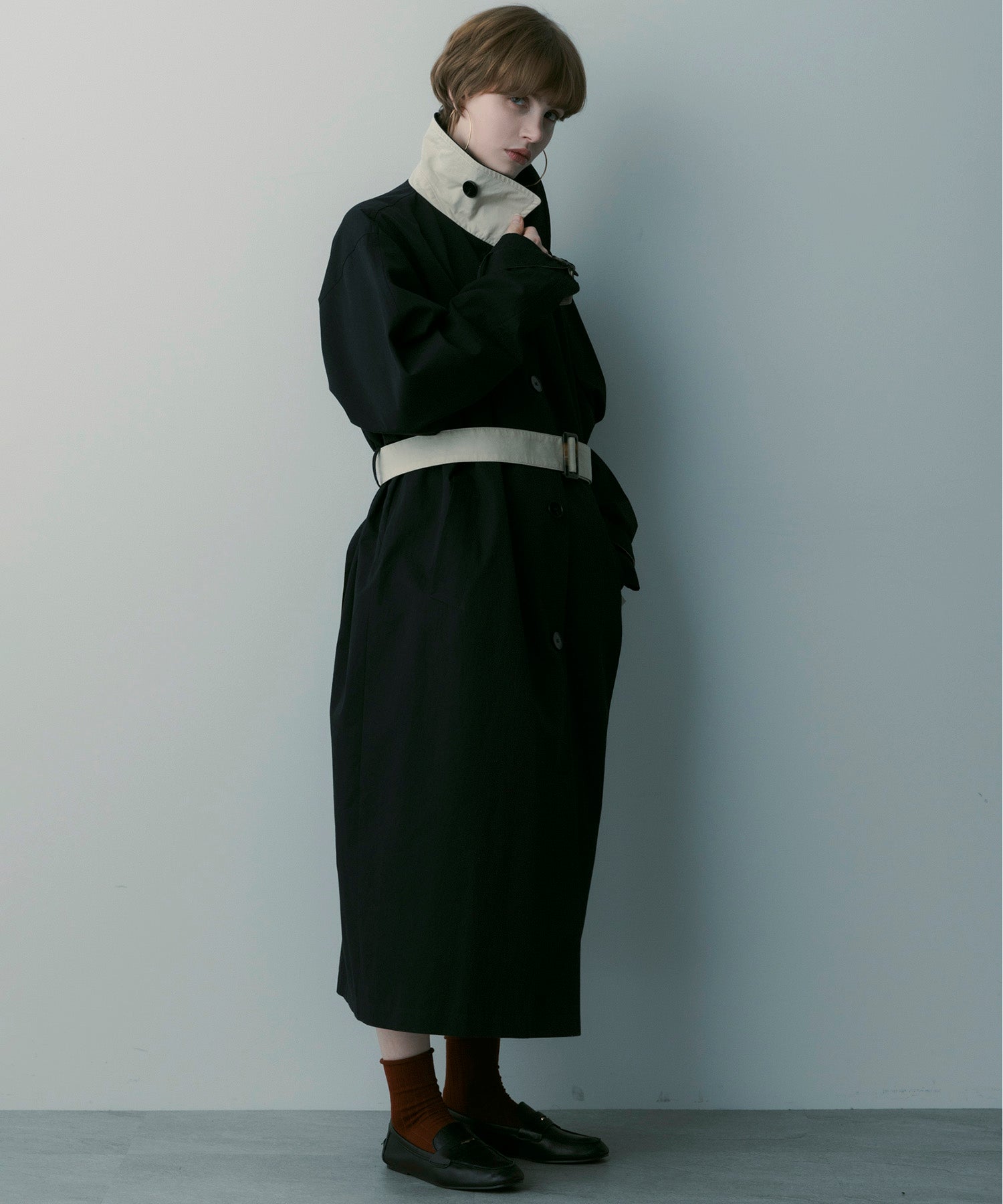 【12月上旬お届け予約商品】バイカラーロングコート