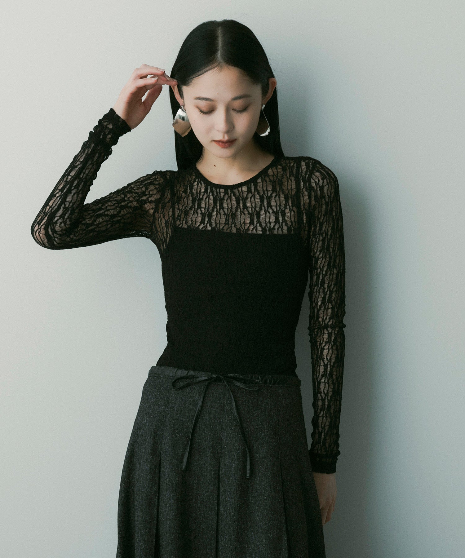 【12月上旬お届け予約商品】ロングスリーブレーストップス