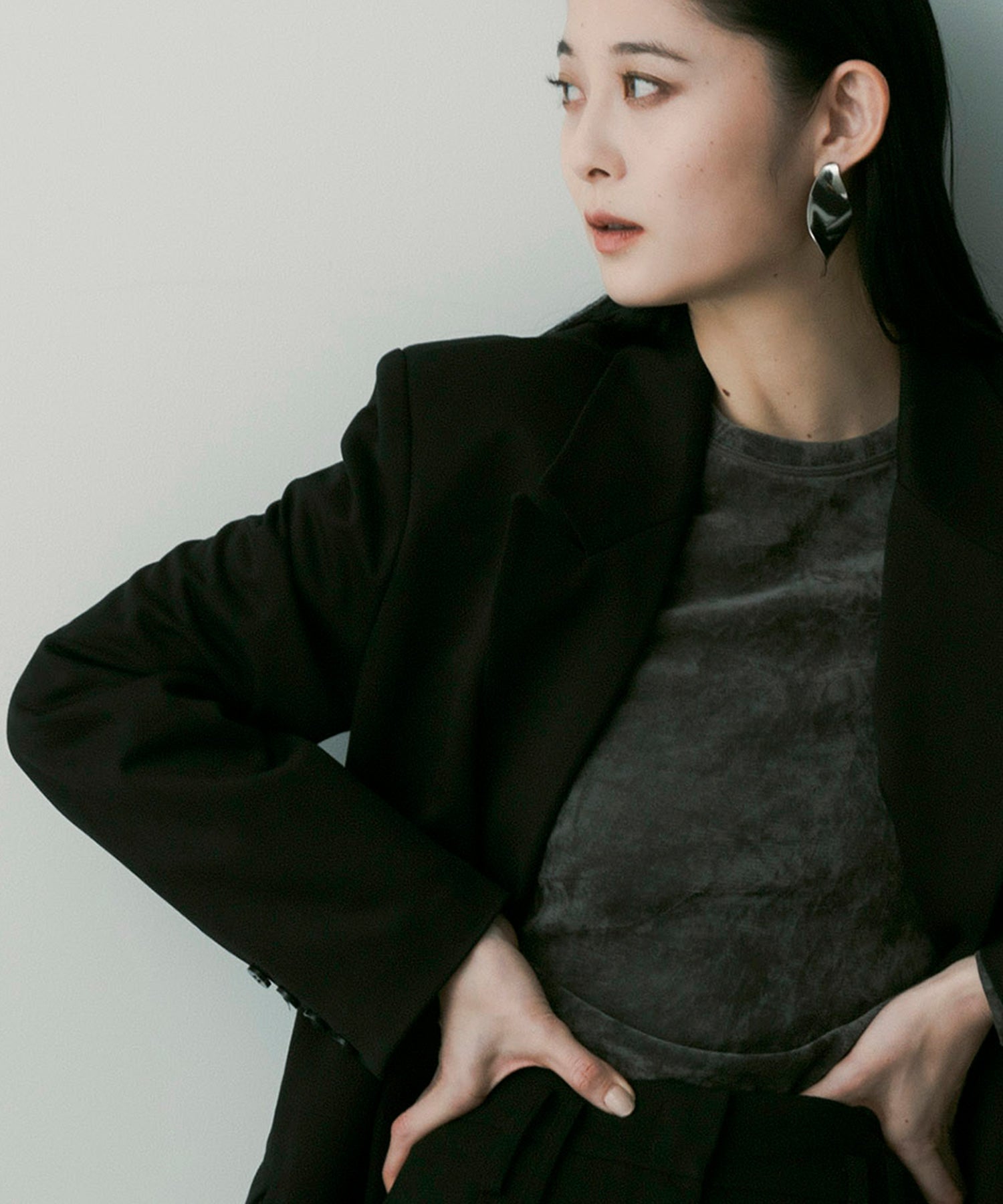 ウールブレンド ピークドラペルジャケット