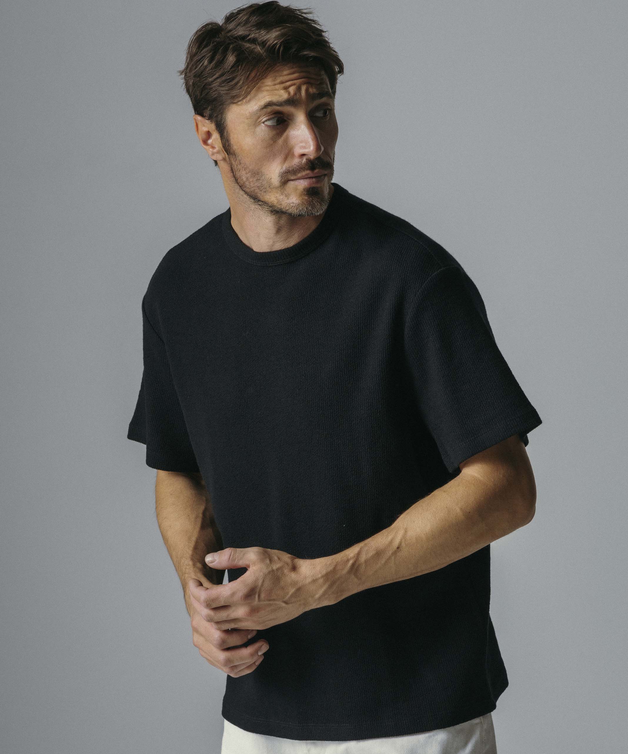 ウールブレンド クルーネックTシャツ