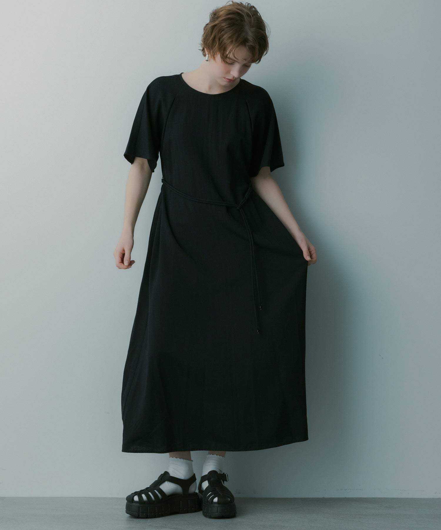 【3月中旬お届け予約商品】ウエストマークワンピース