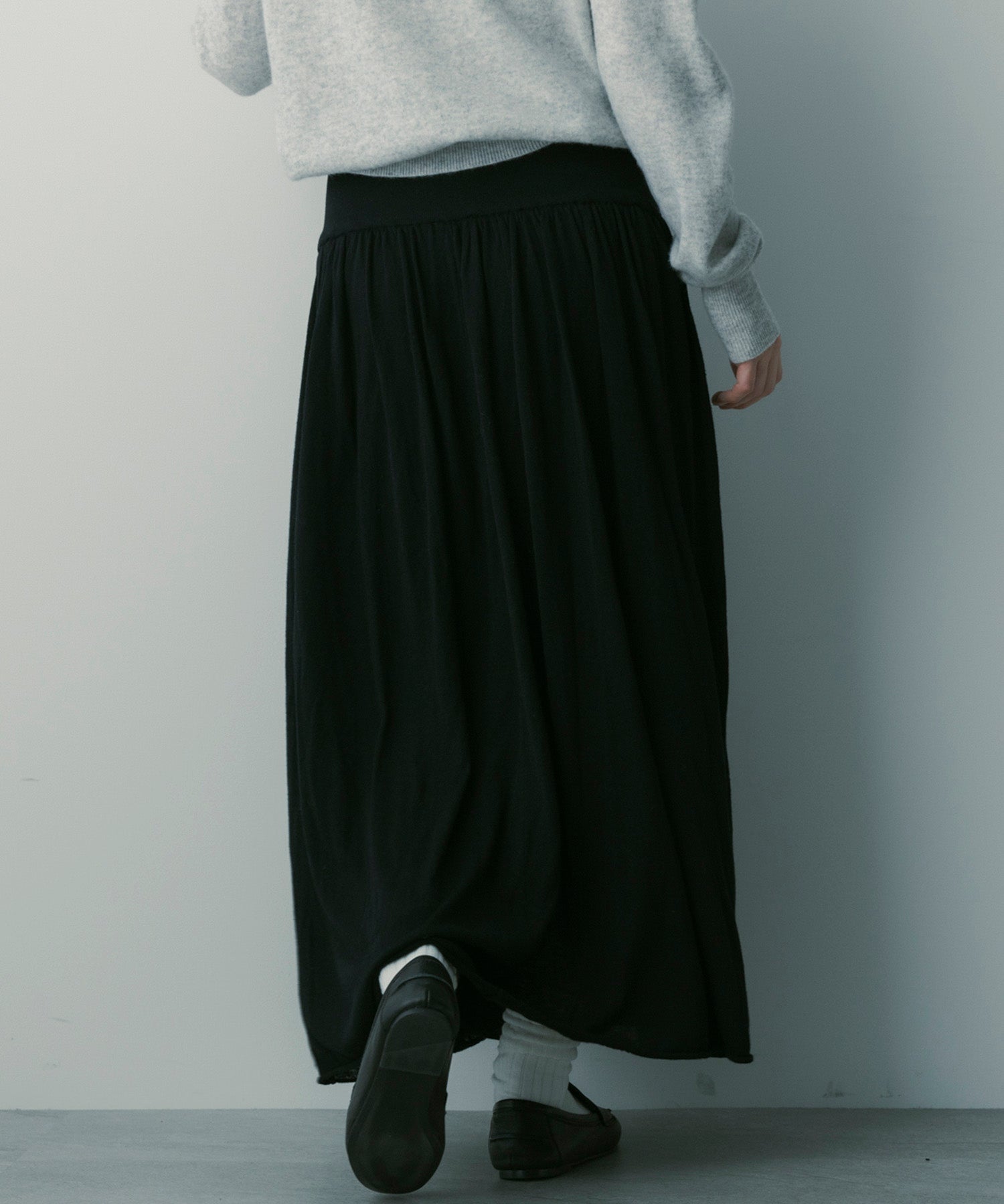 ウールブレンド ギャザースカート