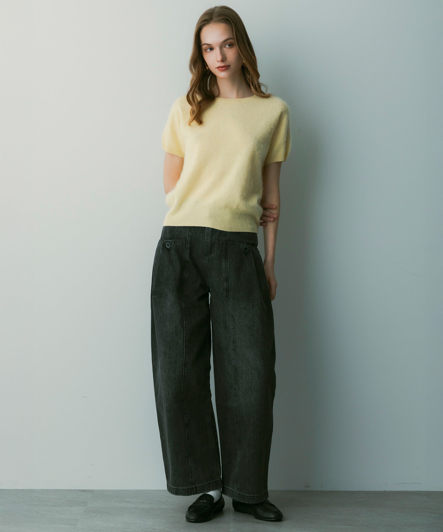 【12月中旬お届け予約商品】ヴィンテージウォッシュデニムパンツ