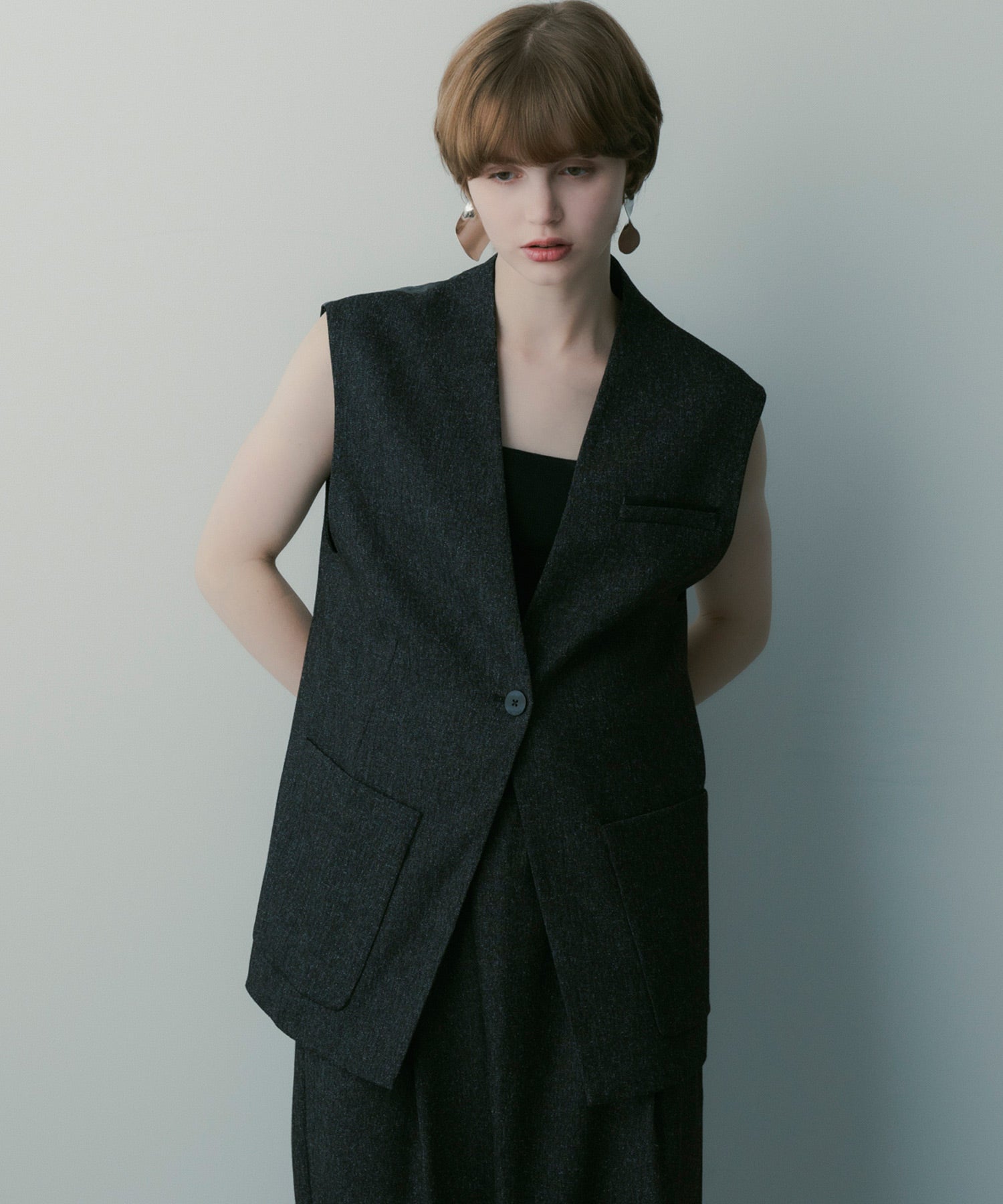 オーバーサイズ スウィッチングジレ