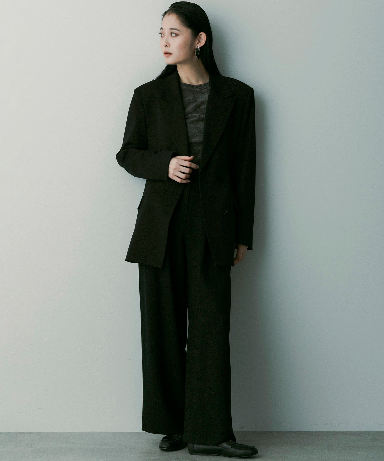 ウールブレンド ピークドラペルジャケット