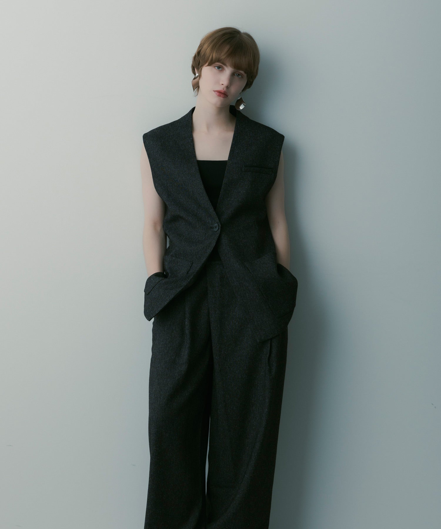 オーバーサイズ スウィッチングジレ