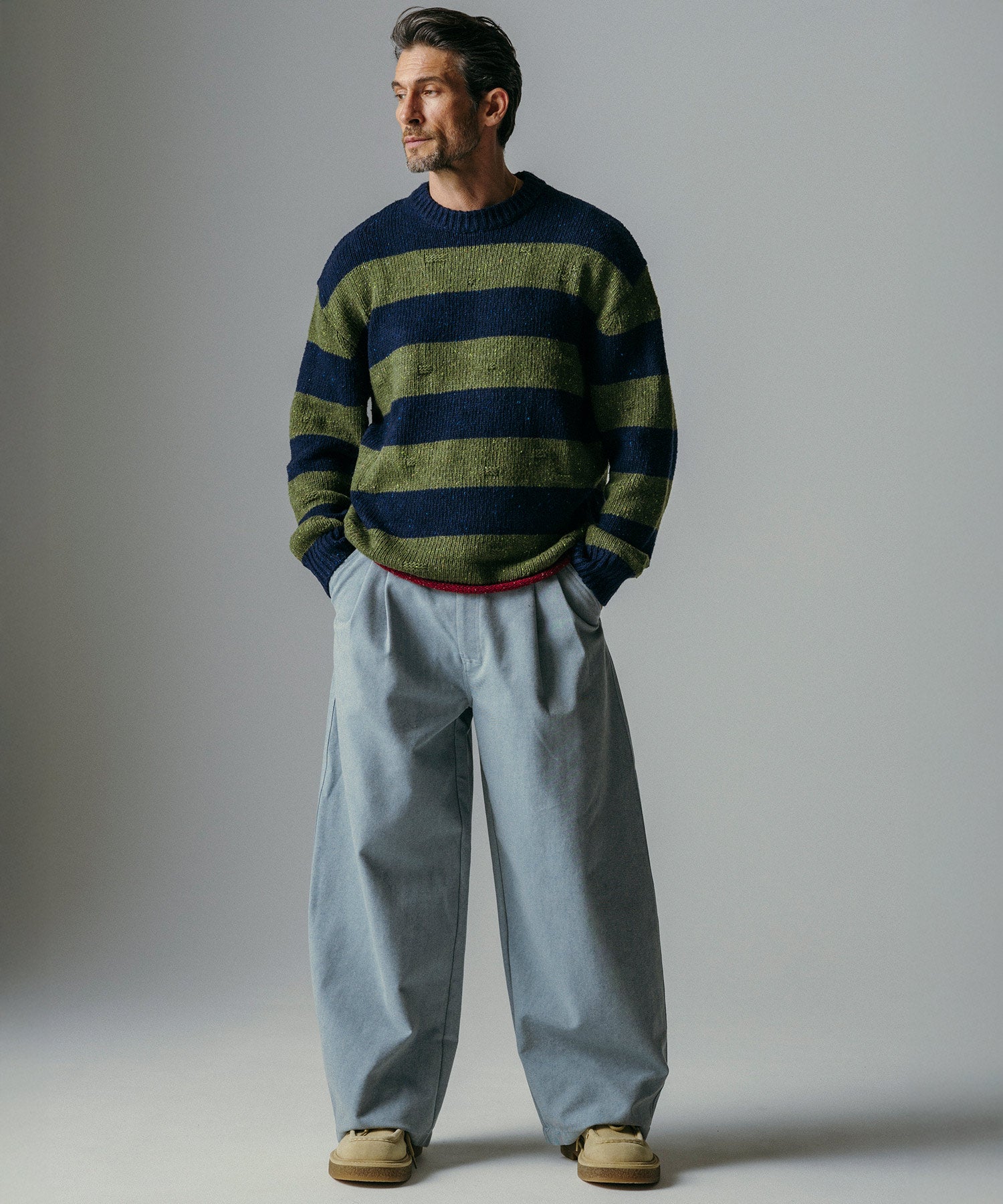 ハイウエスト ツータックワイドパンツ