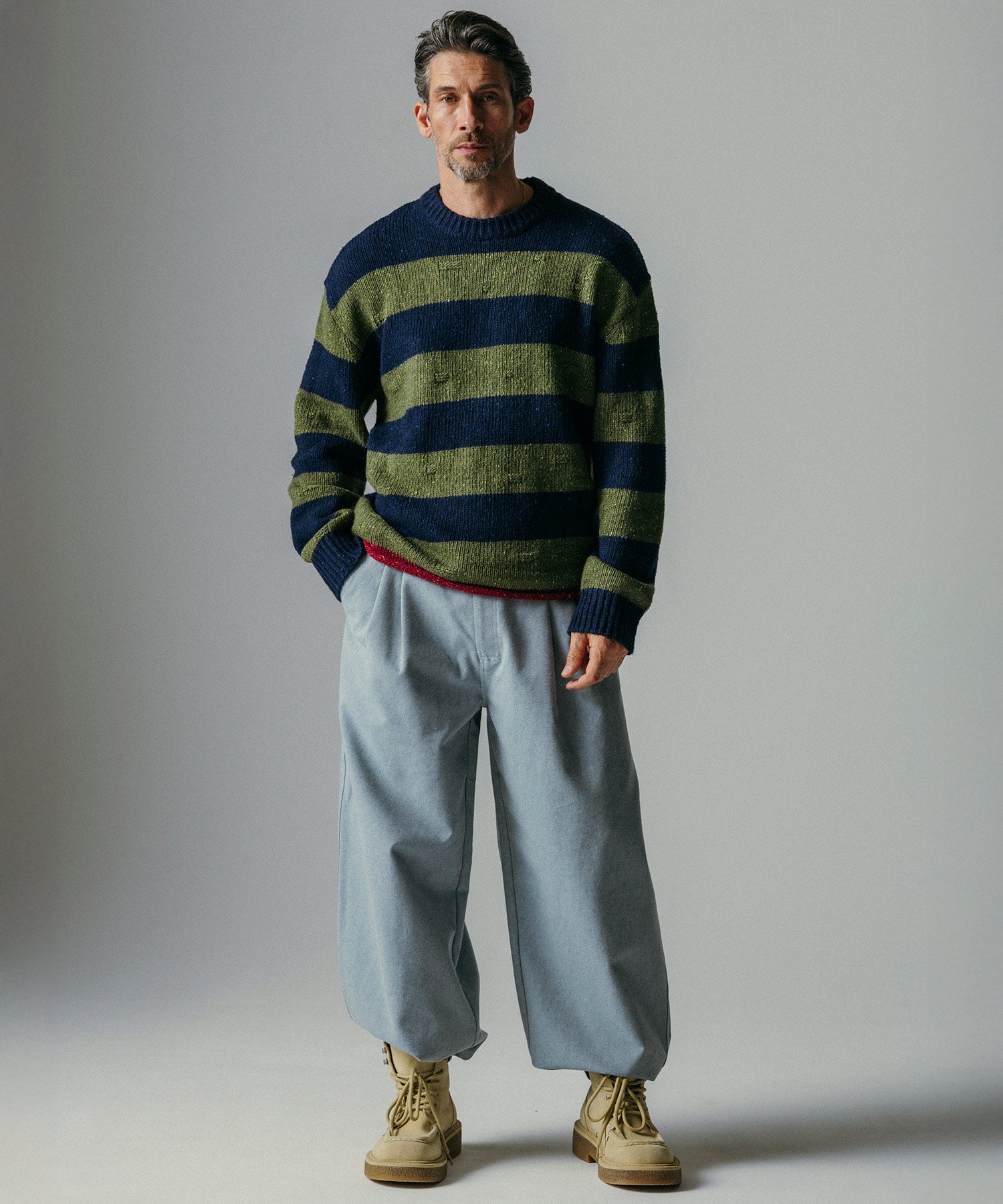 ハイウエスト ツータックワイドパンツ