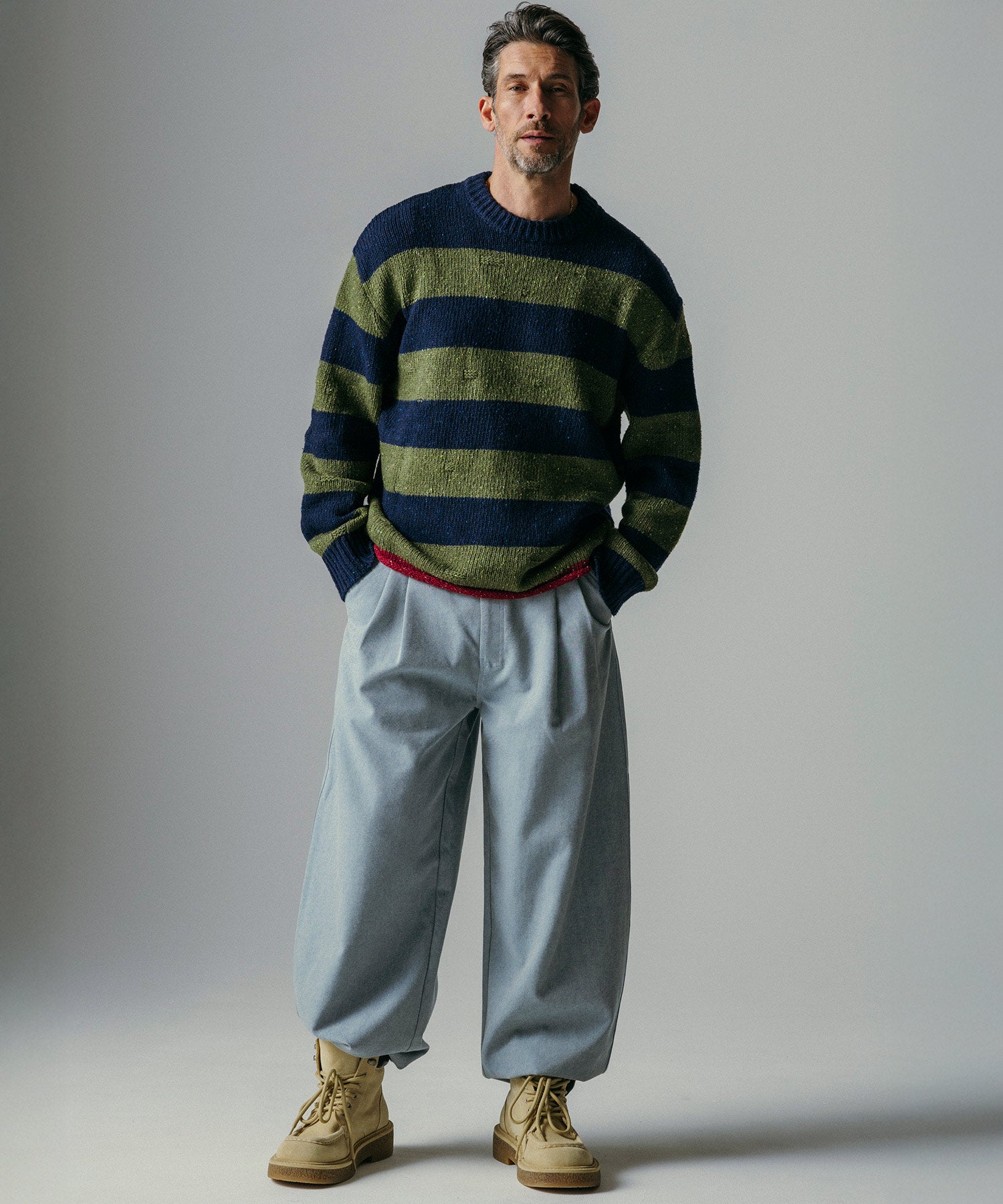 ハイウエスト ツータックワイドパンツ