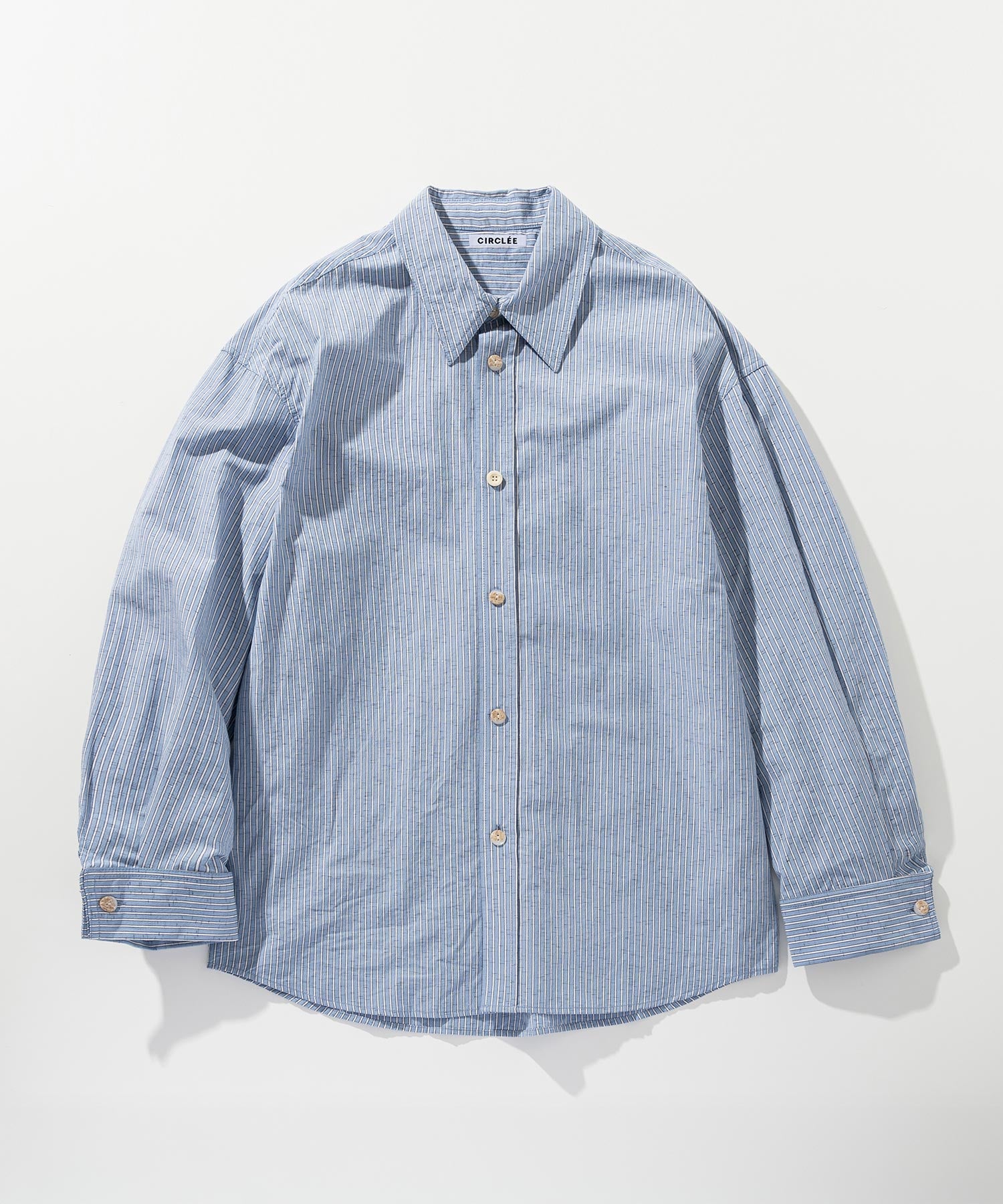 リネンブレンド ストライプシャツ