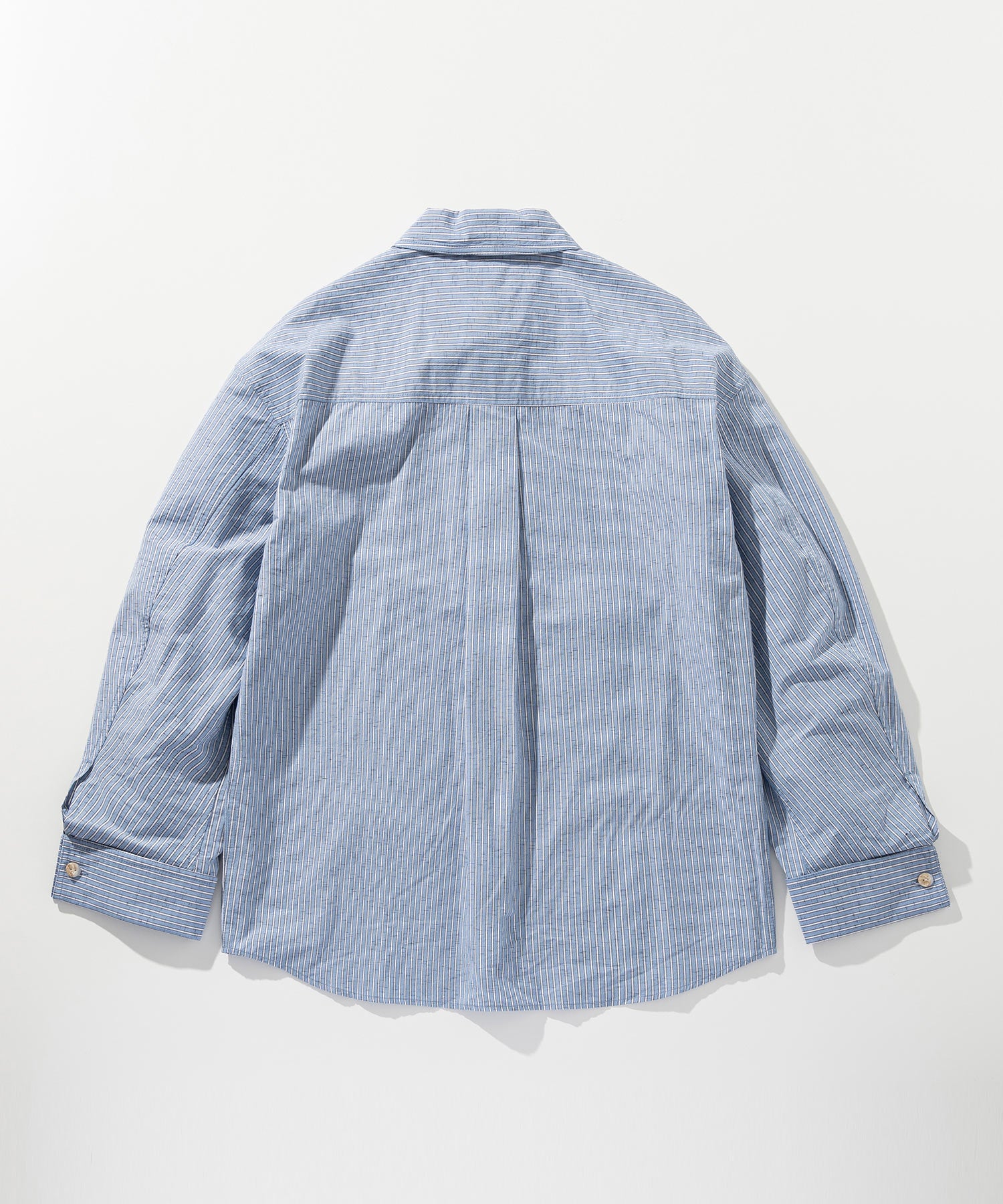 リネンブレンド ストライプシャツ