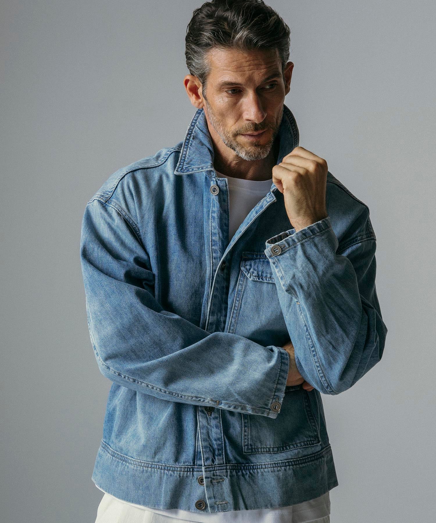 【12月上旬お届け予約商品】ウォッシュド ビッグシルエット デニムジャケット