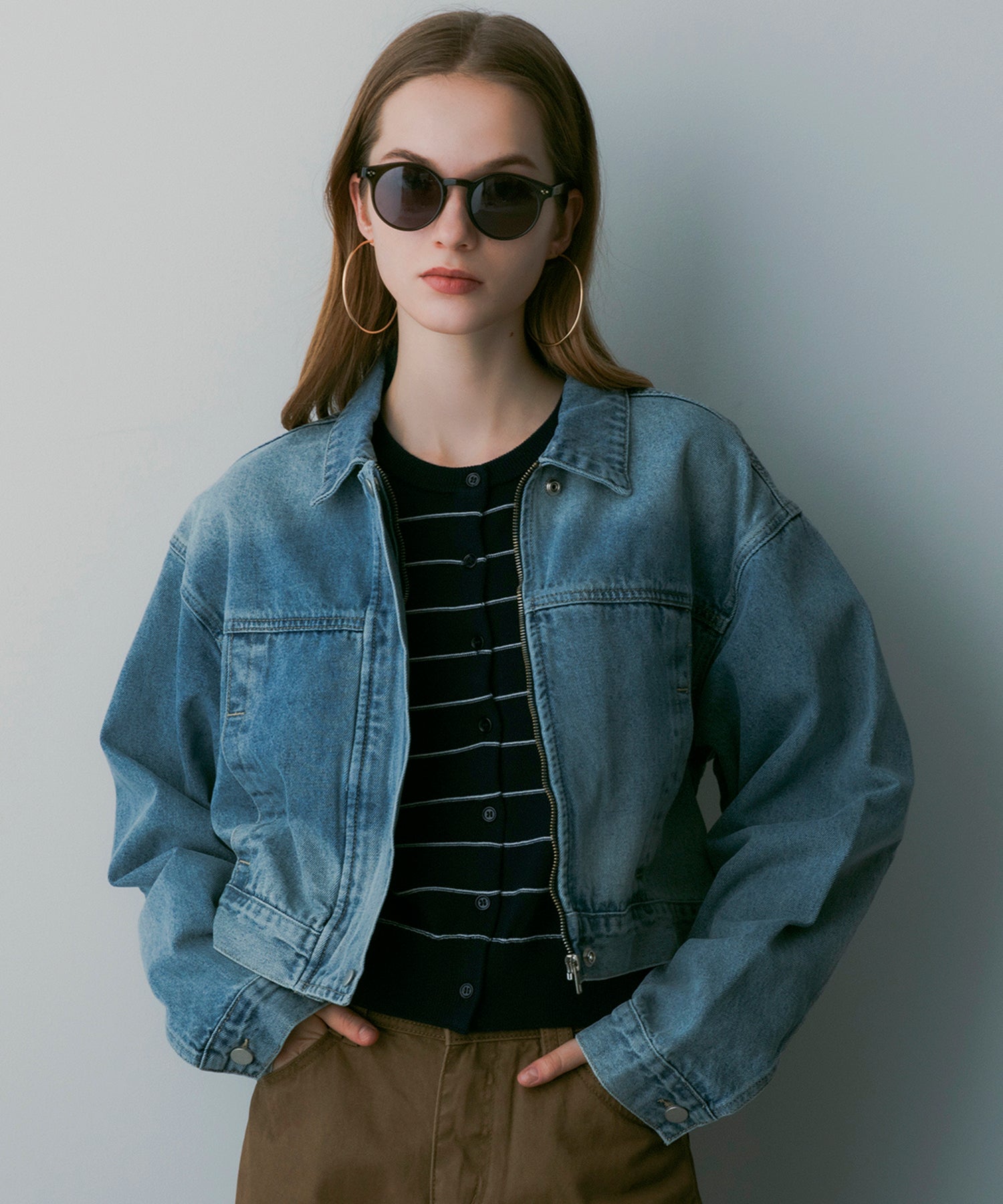 クロップドデニムジャケット