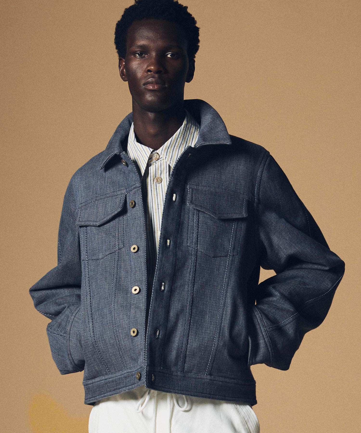 【12月上旬お届け予約商品】ツイル/ヘリンボーン コットンデニムジャケット