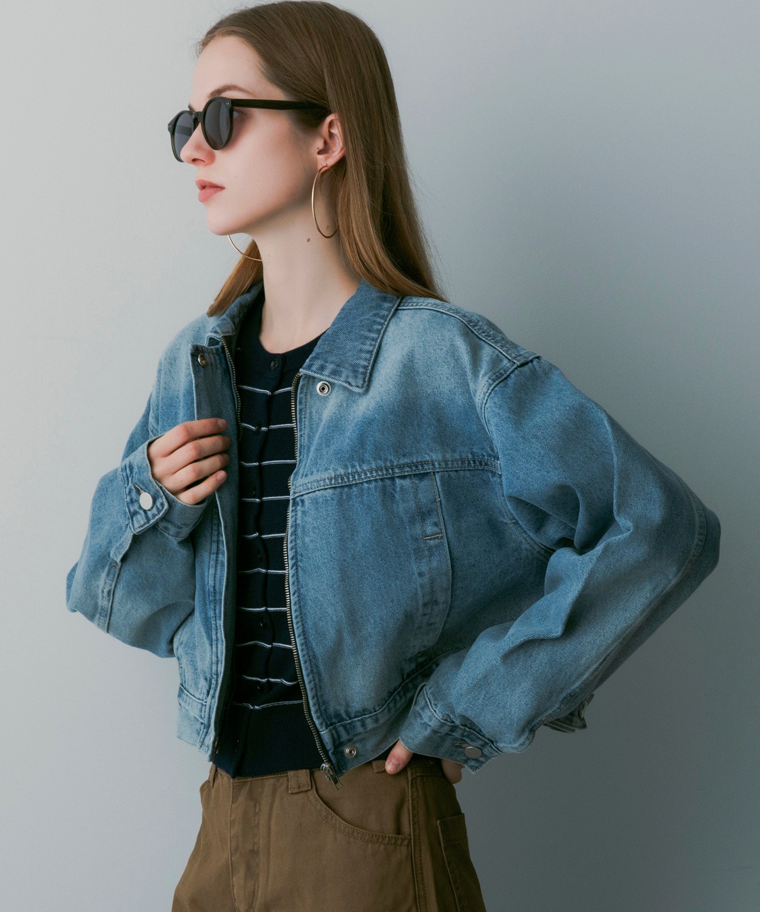 クロップドデニムジャケット