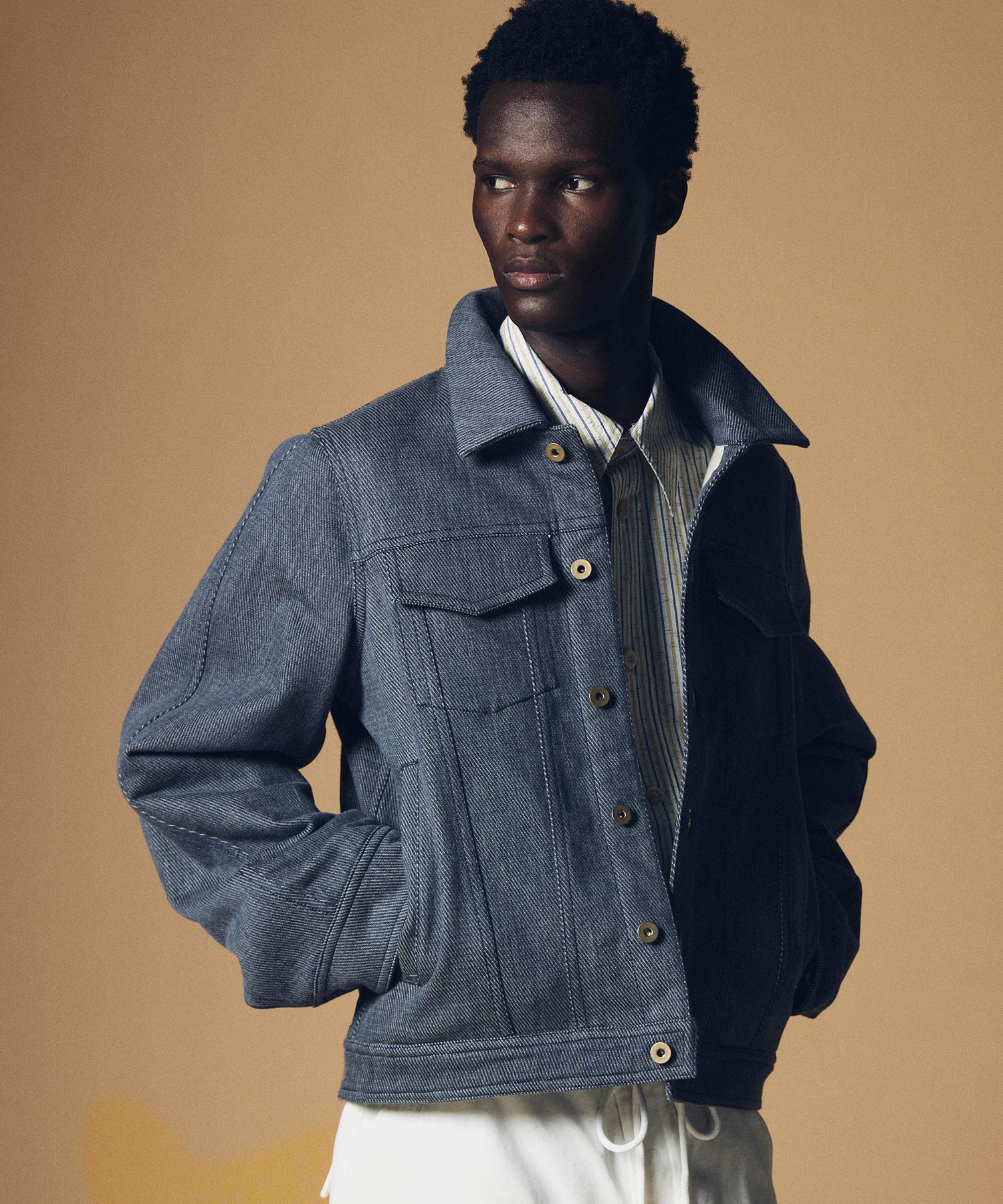 ツイル/ヘリンボーン コットンデニムジャケット