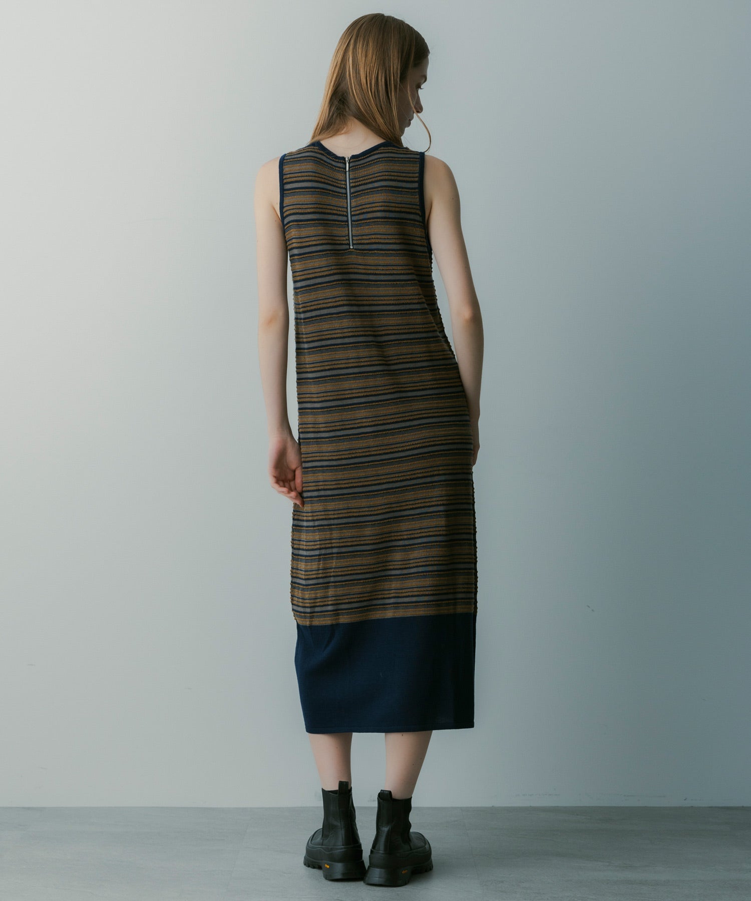 マルチボーダーニットワンピース