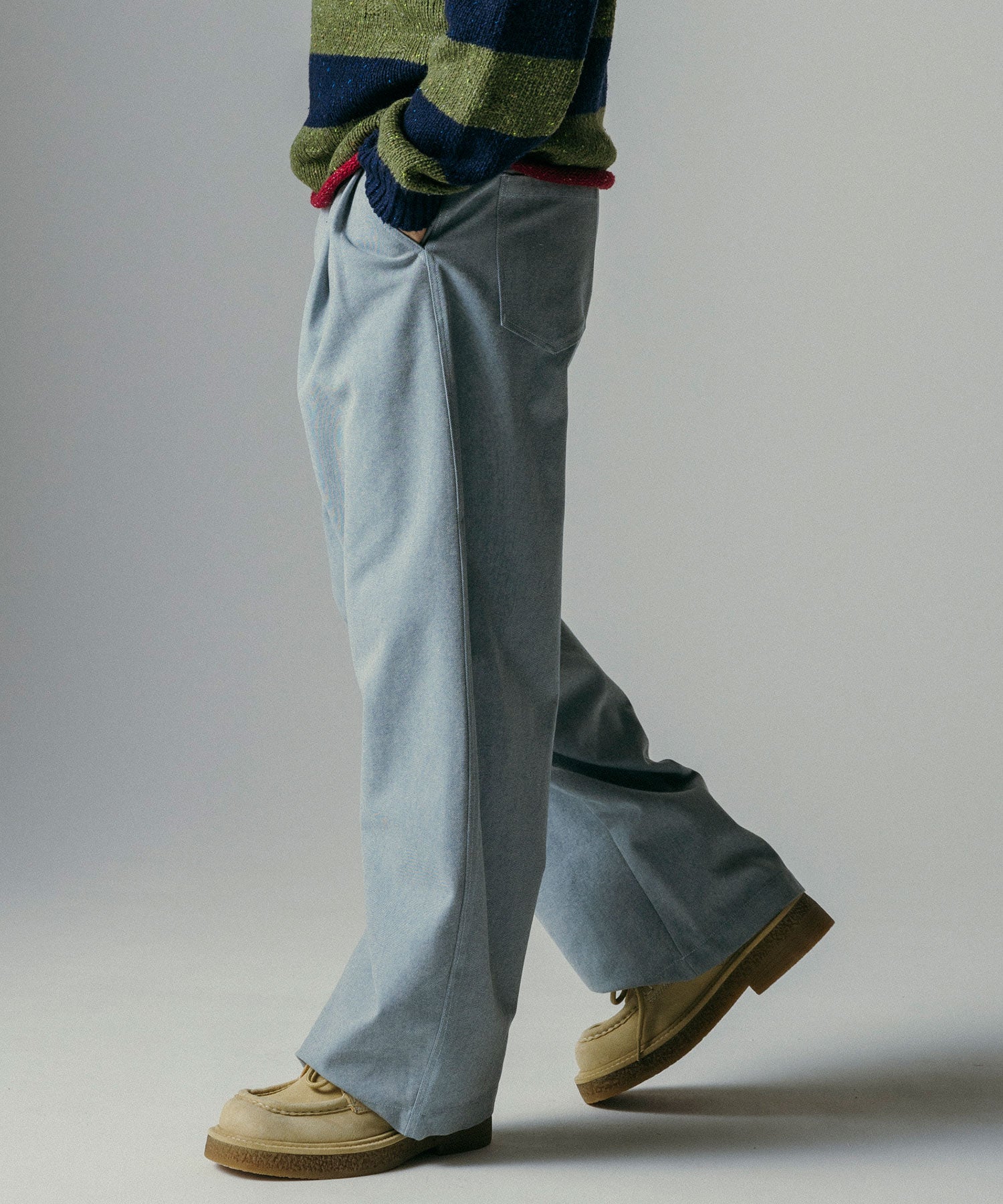 ハイウエスト ツータックワイドパンツ