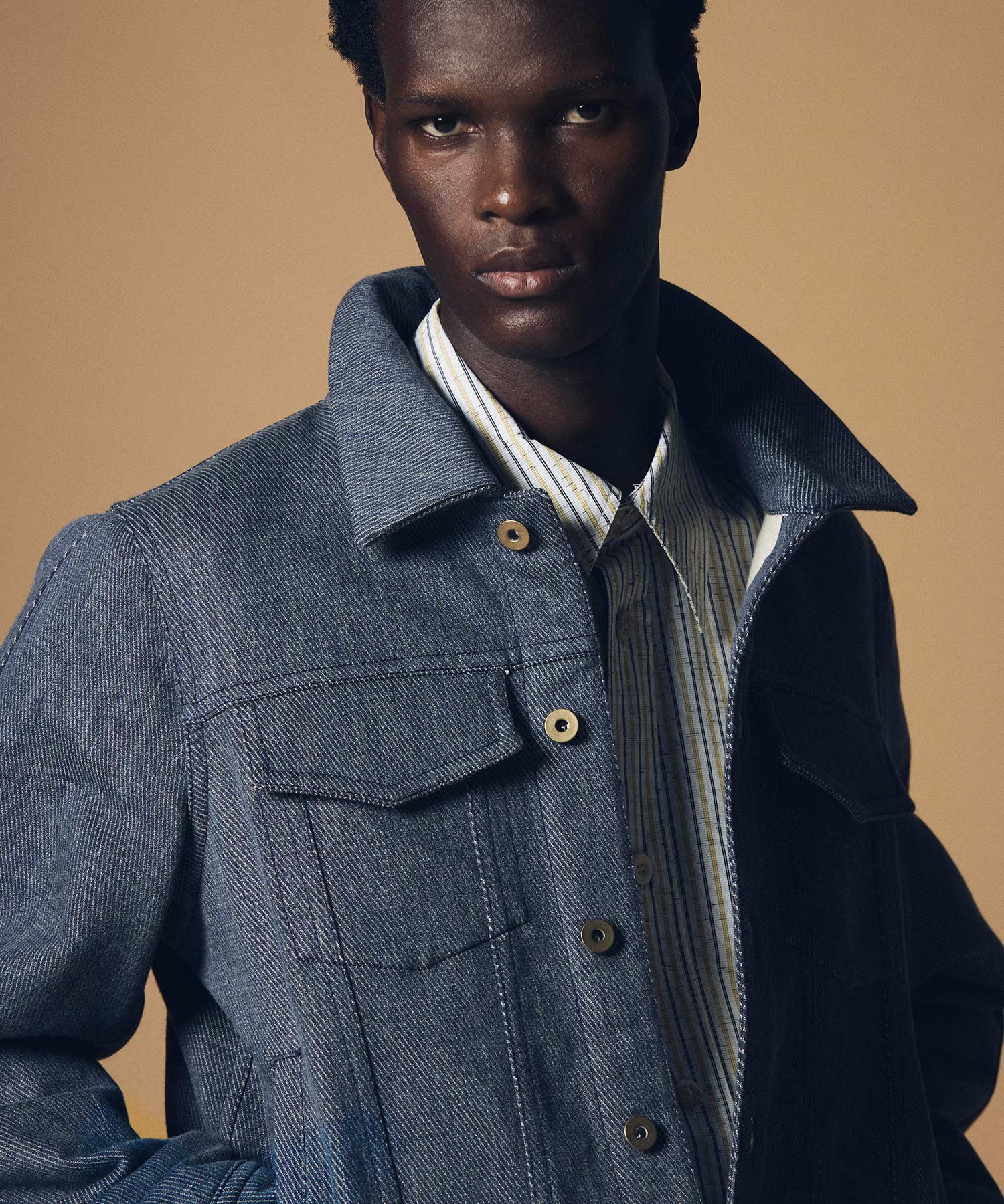 ツイル/ヘリンボーン コットンデニムジャケット