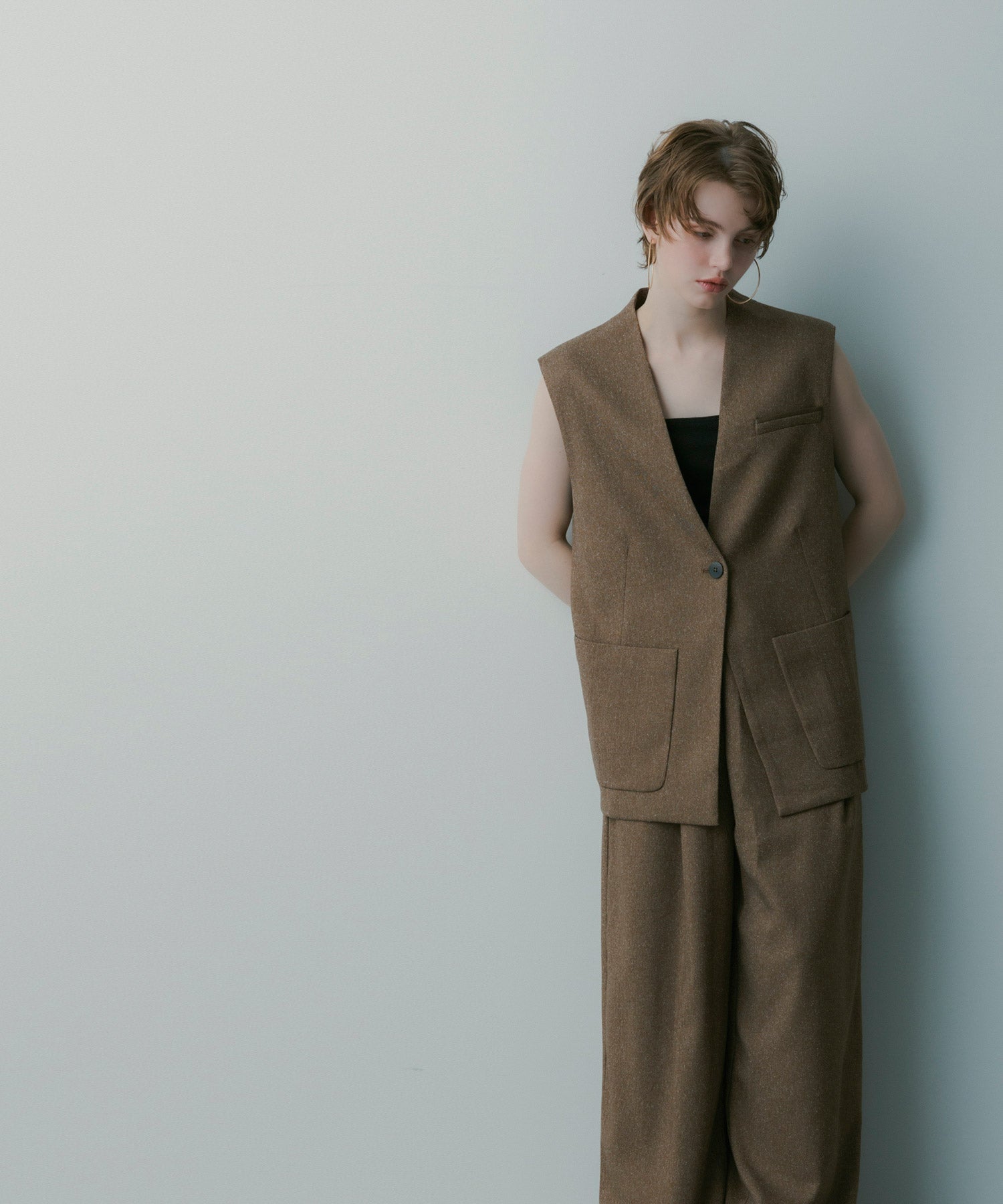 オーバーサイズ スウィッチングジレ