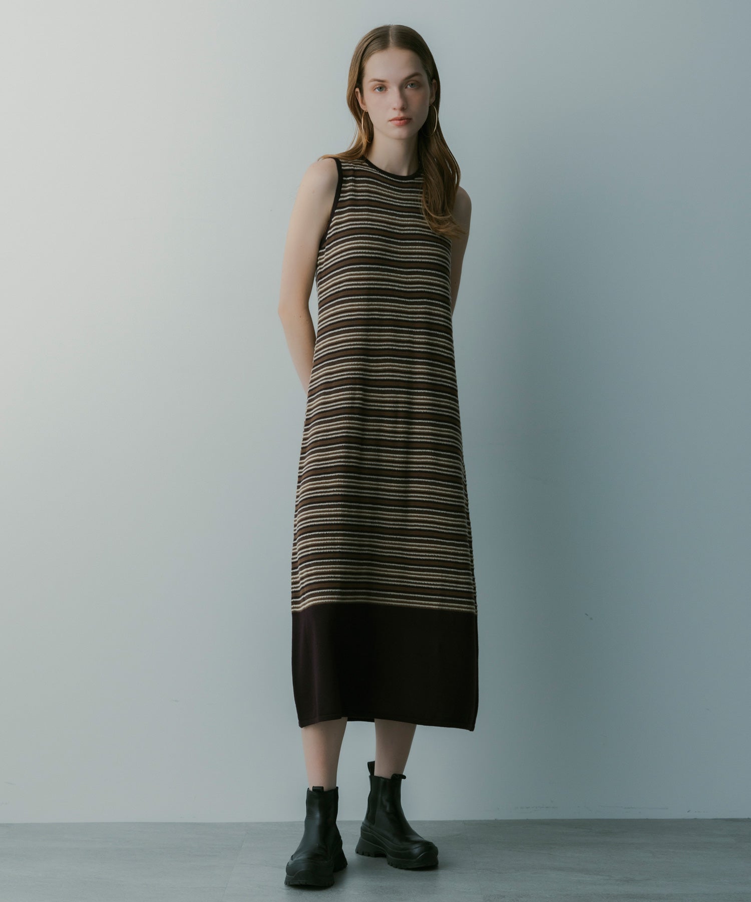 マルチボーダーニットワンピース