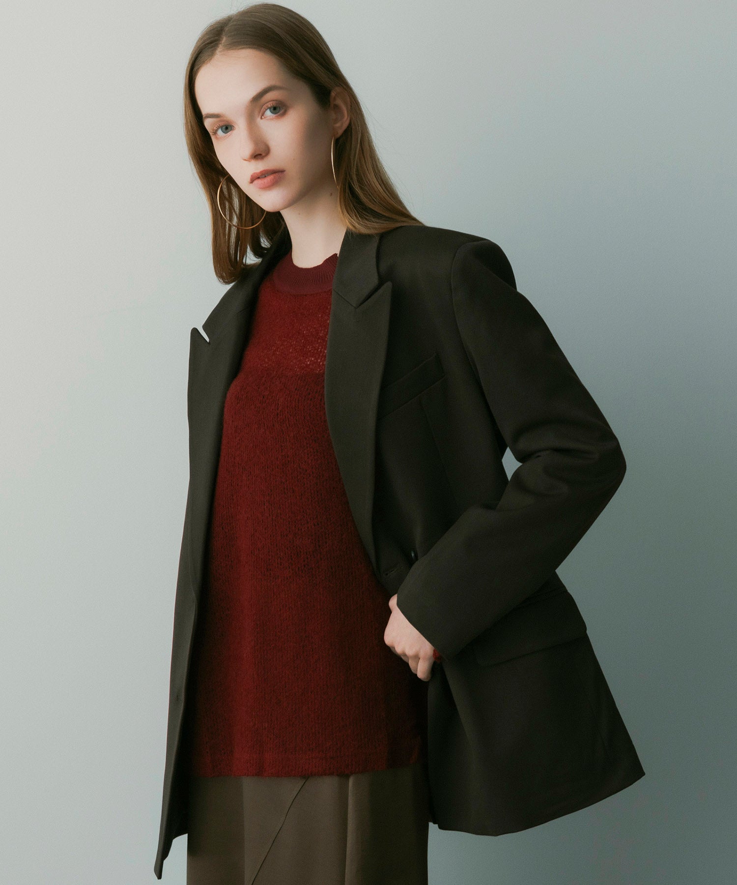 【12月上旬お届け予約商品】ウールブレンド ピークドラペルジャケット