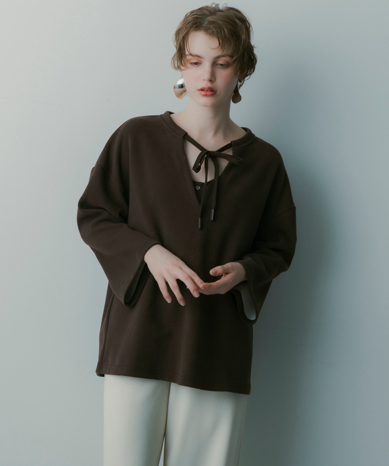 スキッパーリボントップス