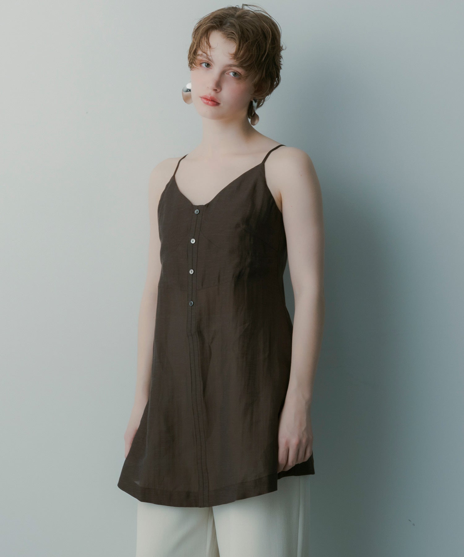 リネンブレンド キャミソールチュニック