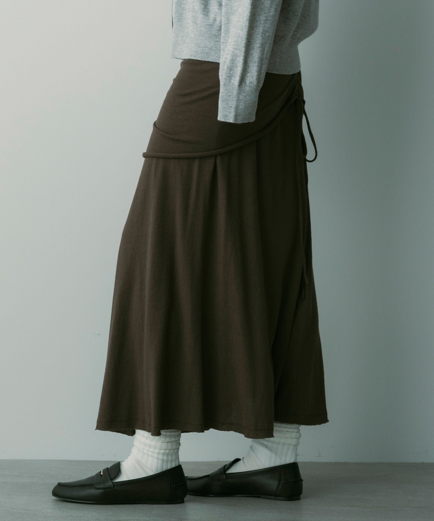 【3月中旬お届け予約商品】ドローストリングロングスカート