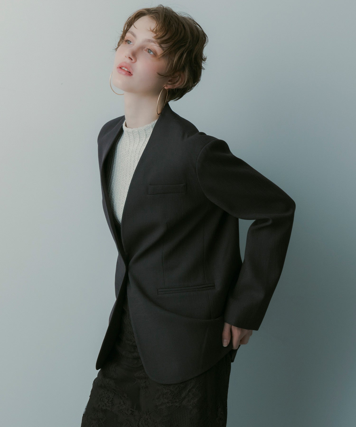 【3月中旬お届け予約商品】ノーカラージャケット