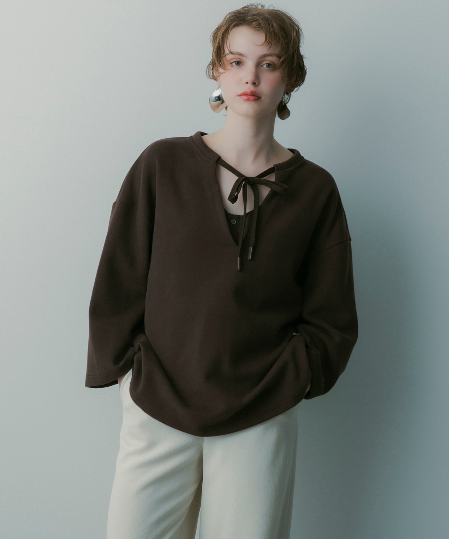 スキッパーリボントップス