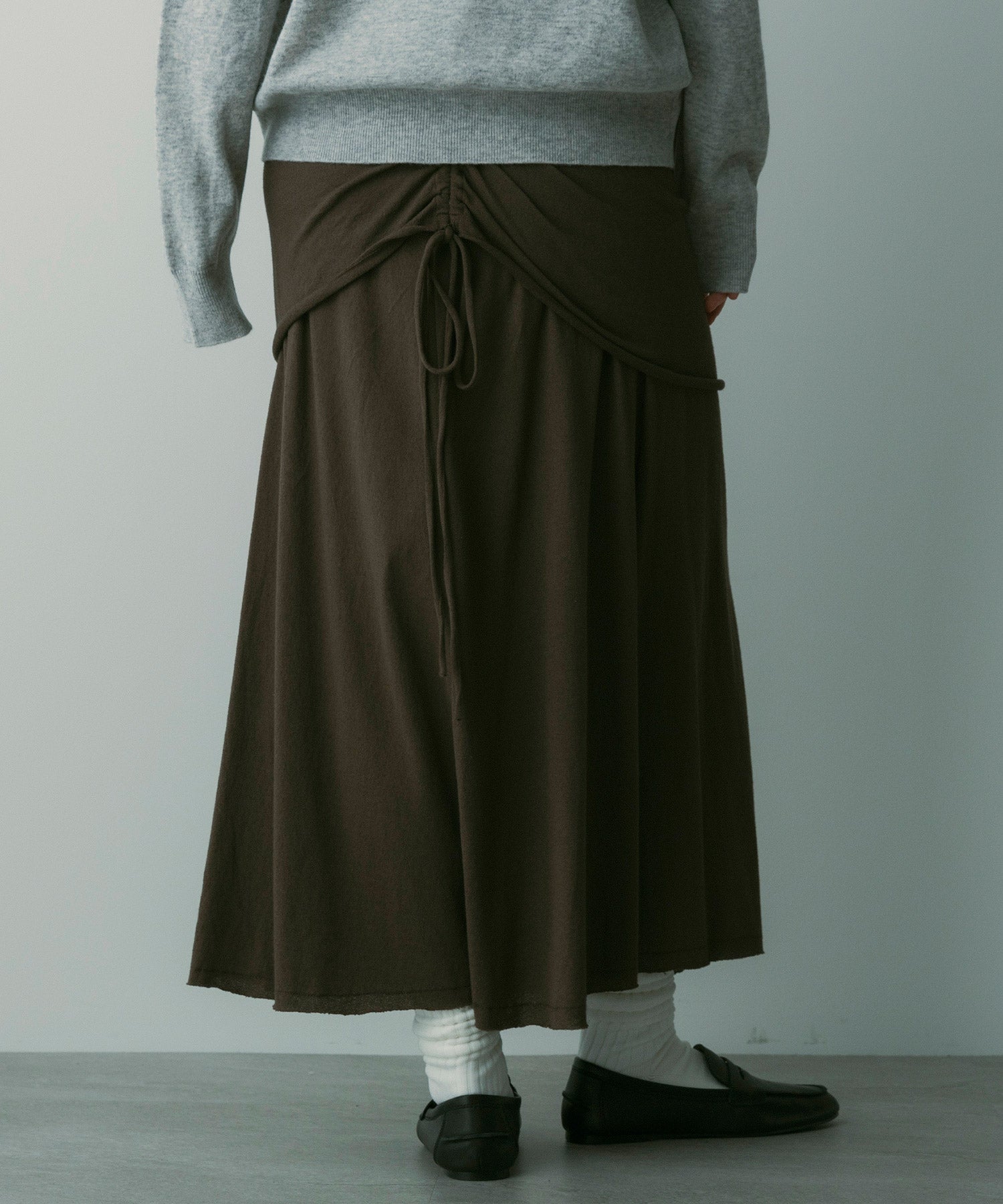 【3月中旬お届け予約商品】ドローストリングロングスカート