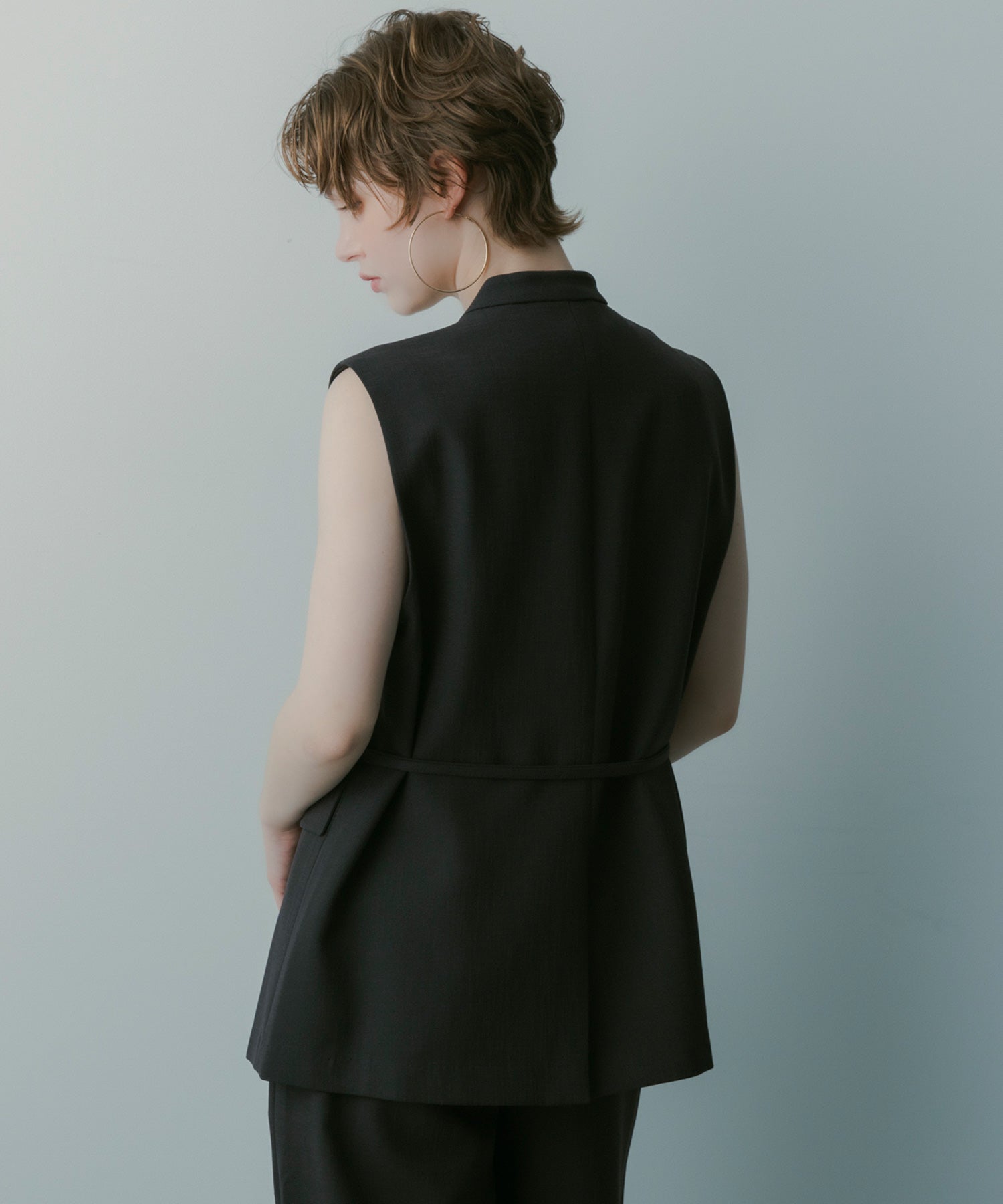 【3月中旬お届け予約商品】スタンドカラー ジレ
