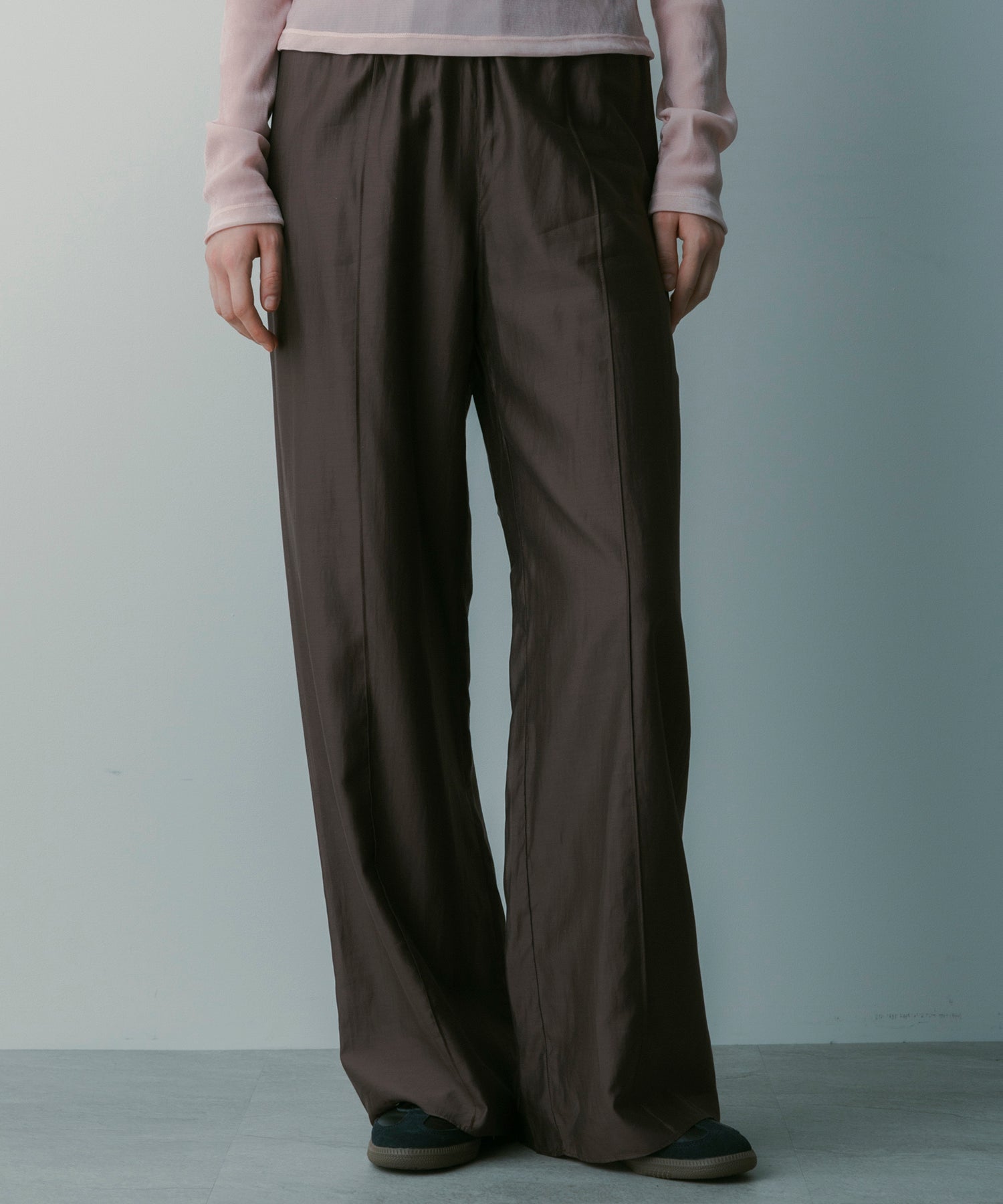 【3月中旬お届け予約商品】リラクシーワイドサテンパンツ