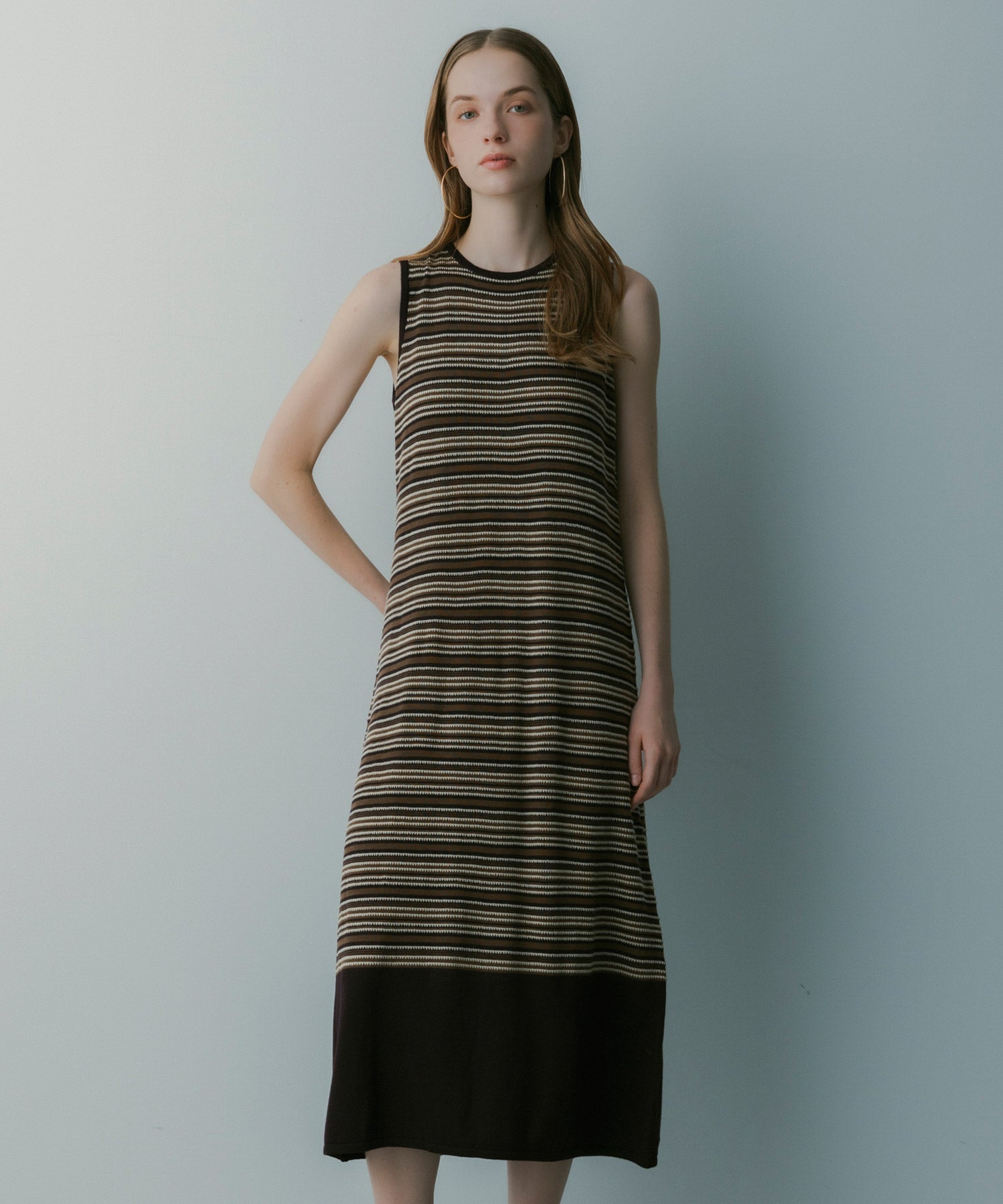 マルチボーダーニットワンピース