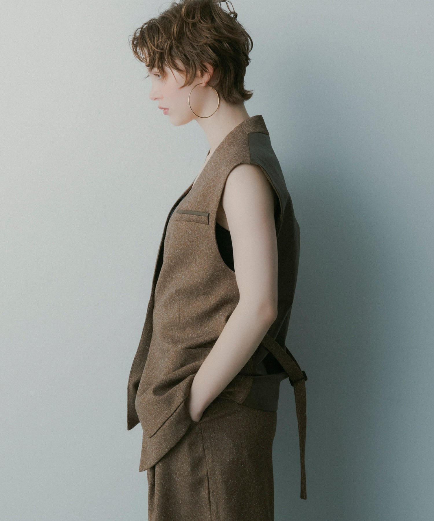 オーバーサイズ スウィッチングジレ